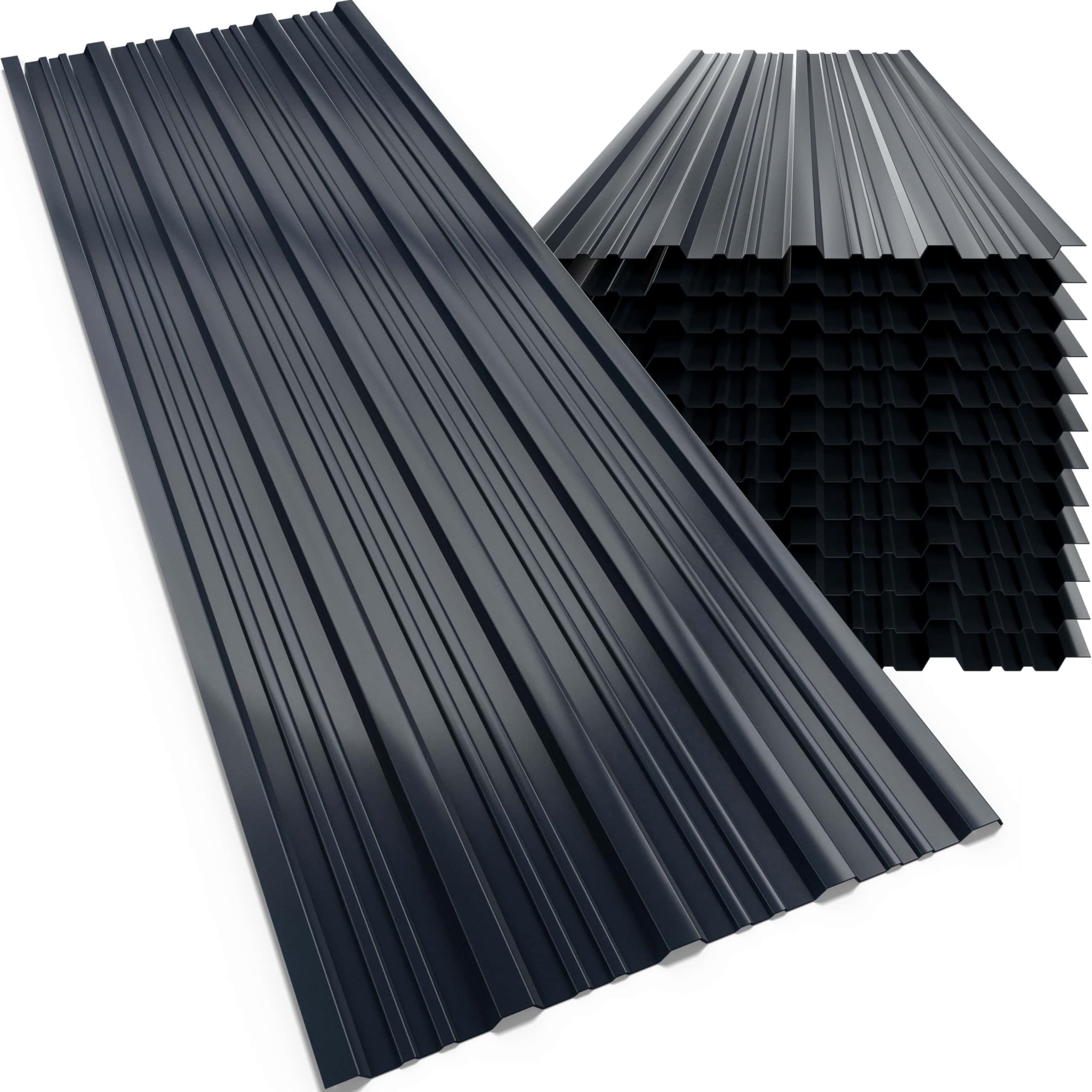 GARDEBRUK 12x Lastre per Coperture 129x46cm 7m² Zincate Lamiere Tettoia Capanno Attrezzi Antracite