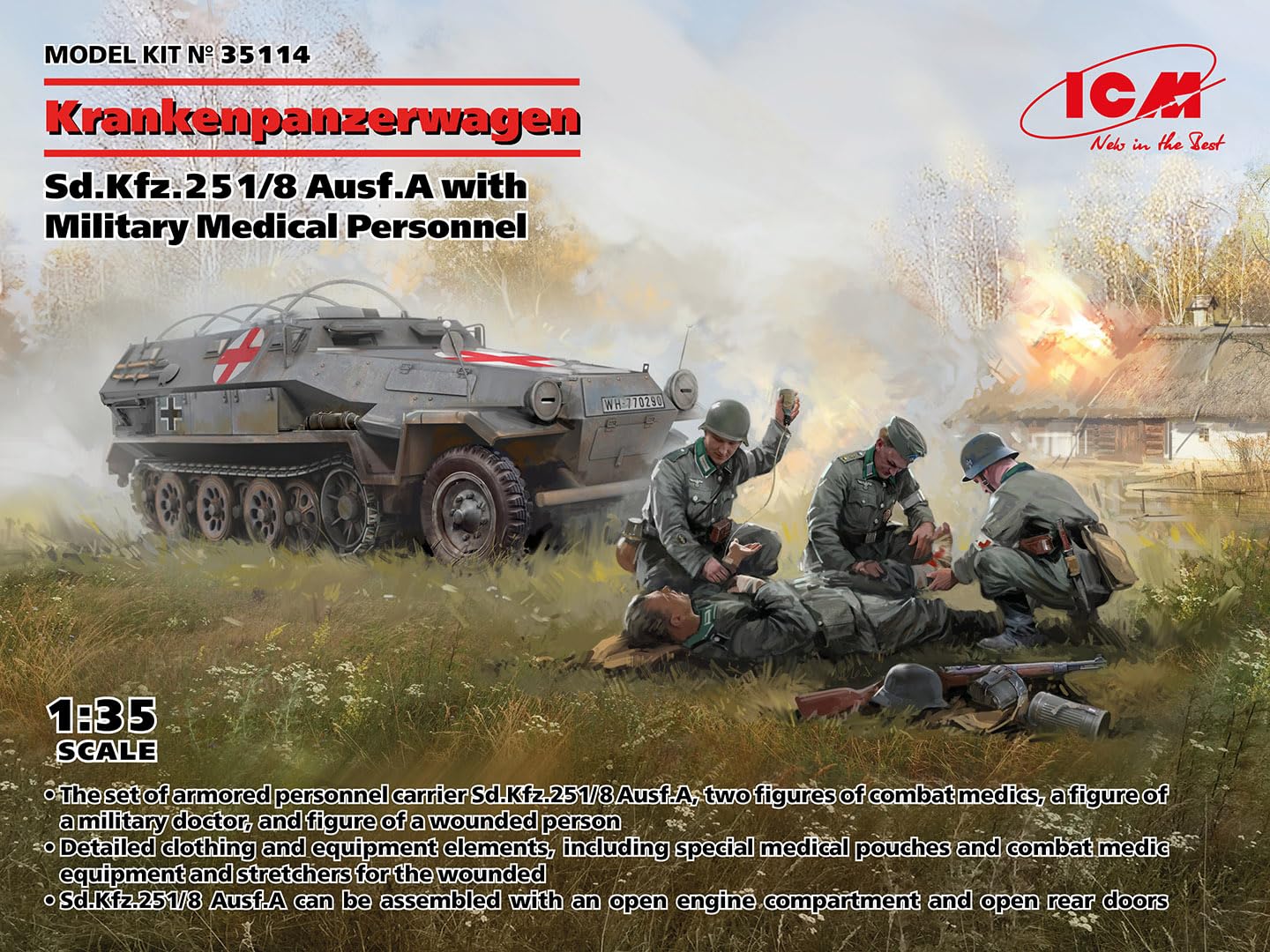 戦車ジオラマ　1/35 ドイツ装甲車Sdkfz251と兵士 戦車ジオラマ 1/35 ドイツ装甲車Sdkfz251と兵士