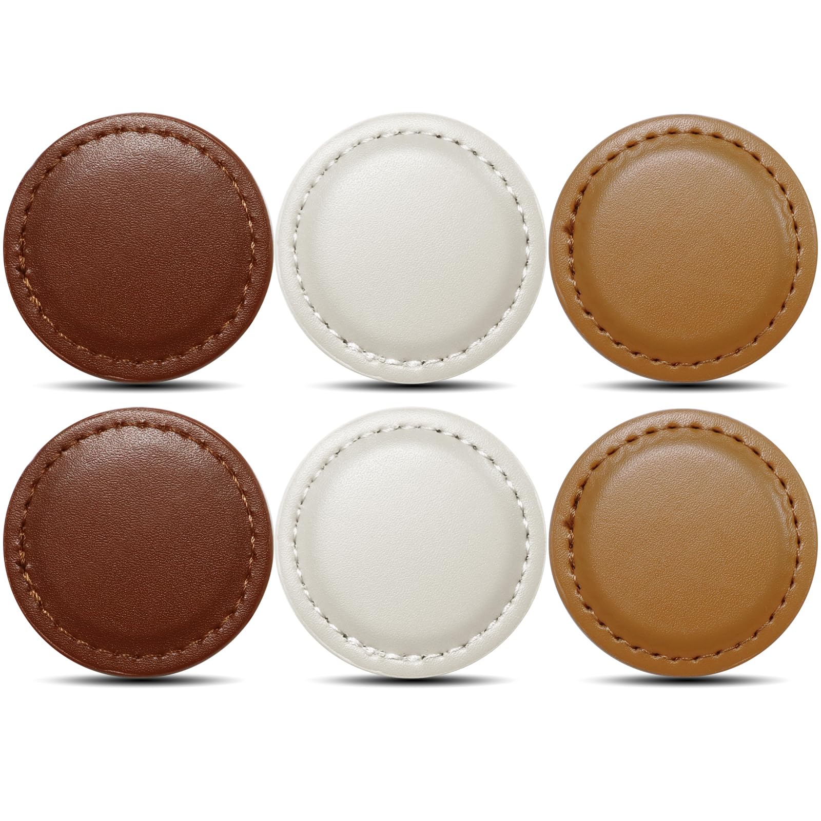 FINGER TEN Golf Ball Markers Magnetic Leather Value 2 6 Pack, Gift Set Mark Position Golf Marker Divot Tool Accessories for Men Women Kids