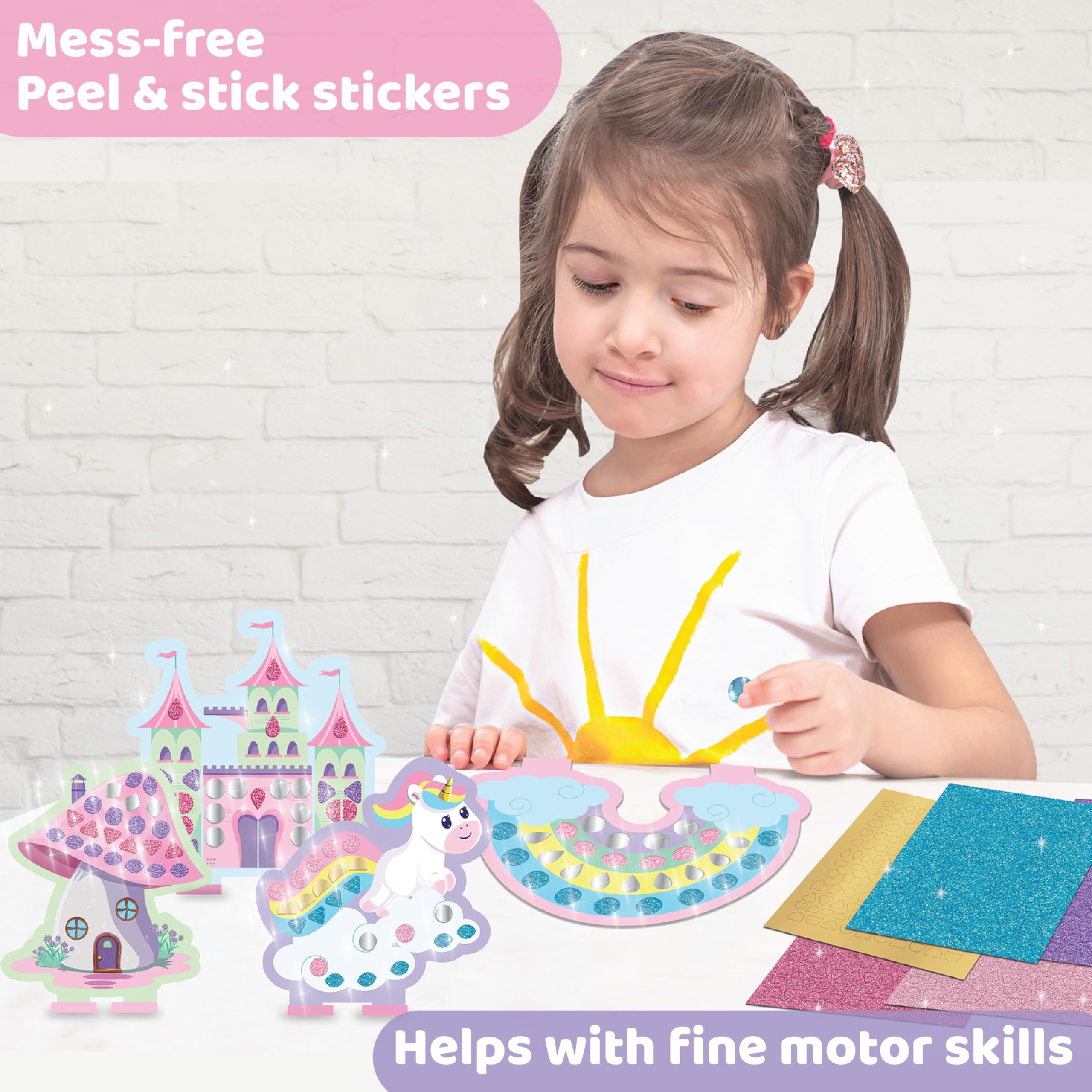 jackinthebox Art and Craft Activity Kit, Sparkly Sticker Fun Fairyland - Image 4