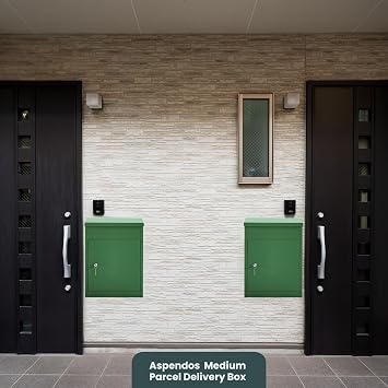 Medium Parcel Box Outdoor Parcel Delivery Box Parcel Drop Box Metal Post Box for Internet Deliveries,Wall Mountable Weatherproof Sturdy Mailbox Home Porch - Atahome Aspendos (Green)