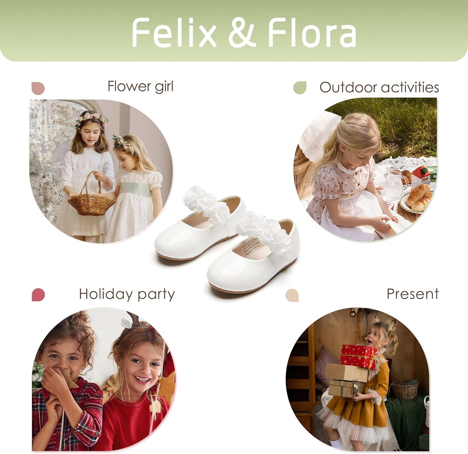 Felix & Flora Toddler Flower Girl Dress Shoes - Girl Ballet Flats Party School Shoes Wedding - Image 6