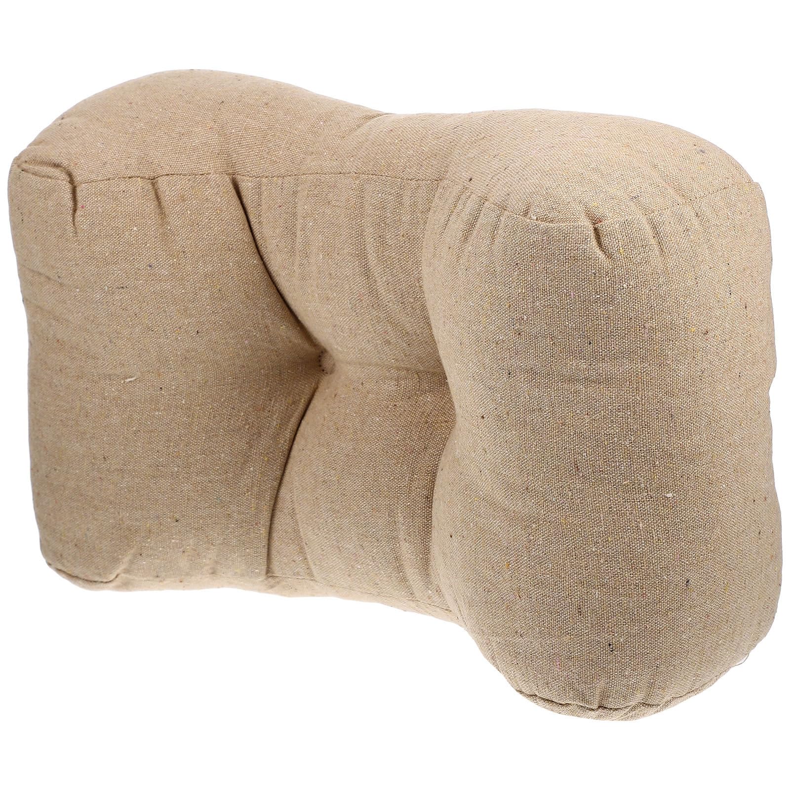 Coussin lombaire beige en lin pour le confort de votre chaise de bureau