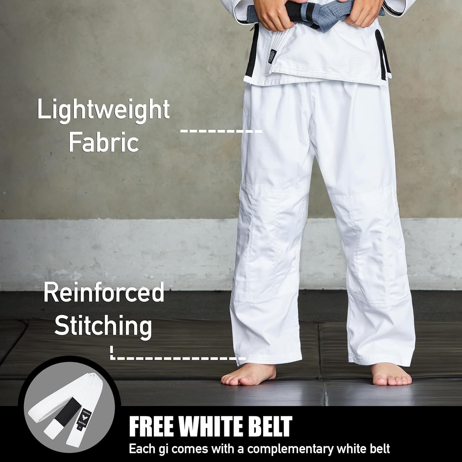 Elite Sports IBJJF Ultra Light BJJ Brazilian Jiu Jitsu Gi for Kids with Preshrunk Fabric and Free Belt - Image 4