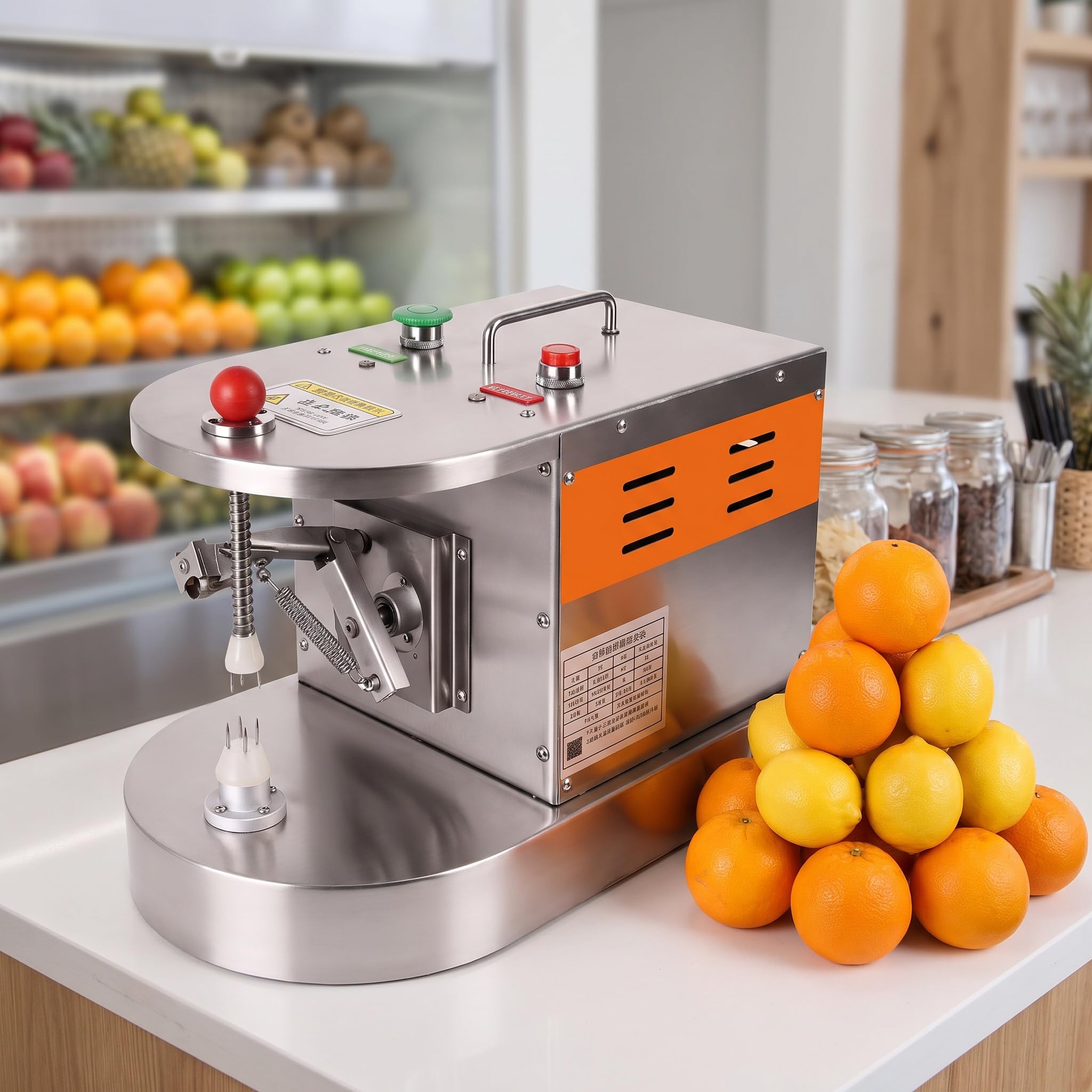 Pelapatate Elettrico per Agrumi in Acciaio Inox - Pelapatate Automatico Multifunzionale per Limoni, Arance E Mele - 100w, 300-500 Pezzi/h, Efficienza da Tavolo