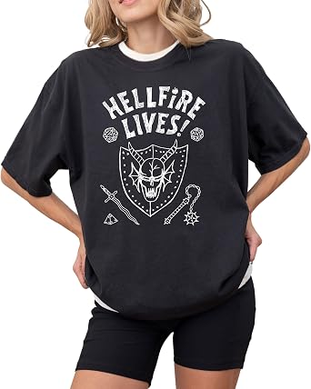Hellfire Lives Sweatshirt & Shirt for Men and Women - Stranger Inspired, Season 5 Retro D20 Dice & Dragon Shield