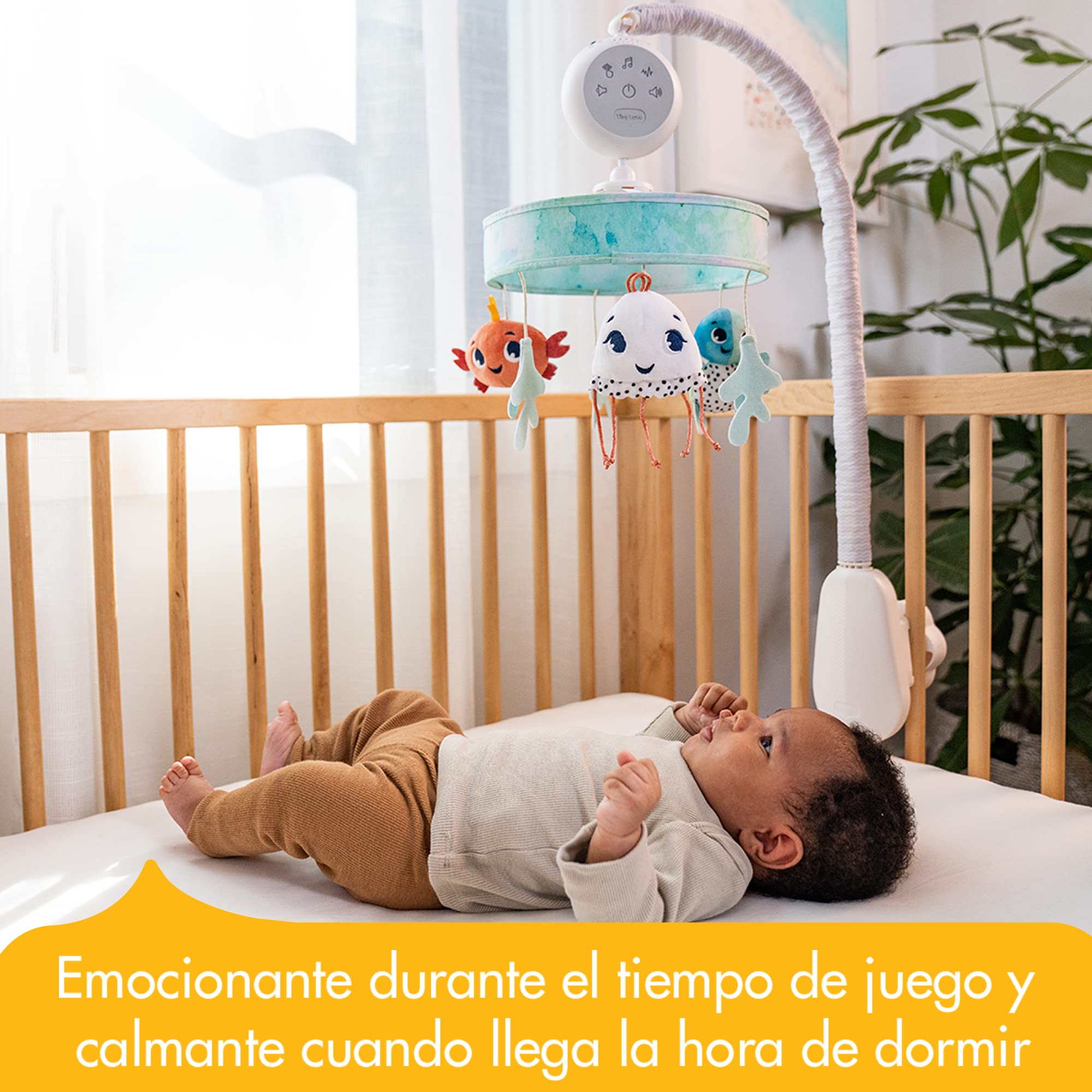 Tiny Love El mundo submarino Móvil cuna bebé, Móvil musical con 15 melodías, carrusel bebés 0+ meses, colección Treasure the Ocean