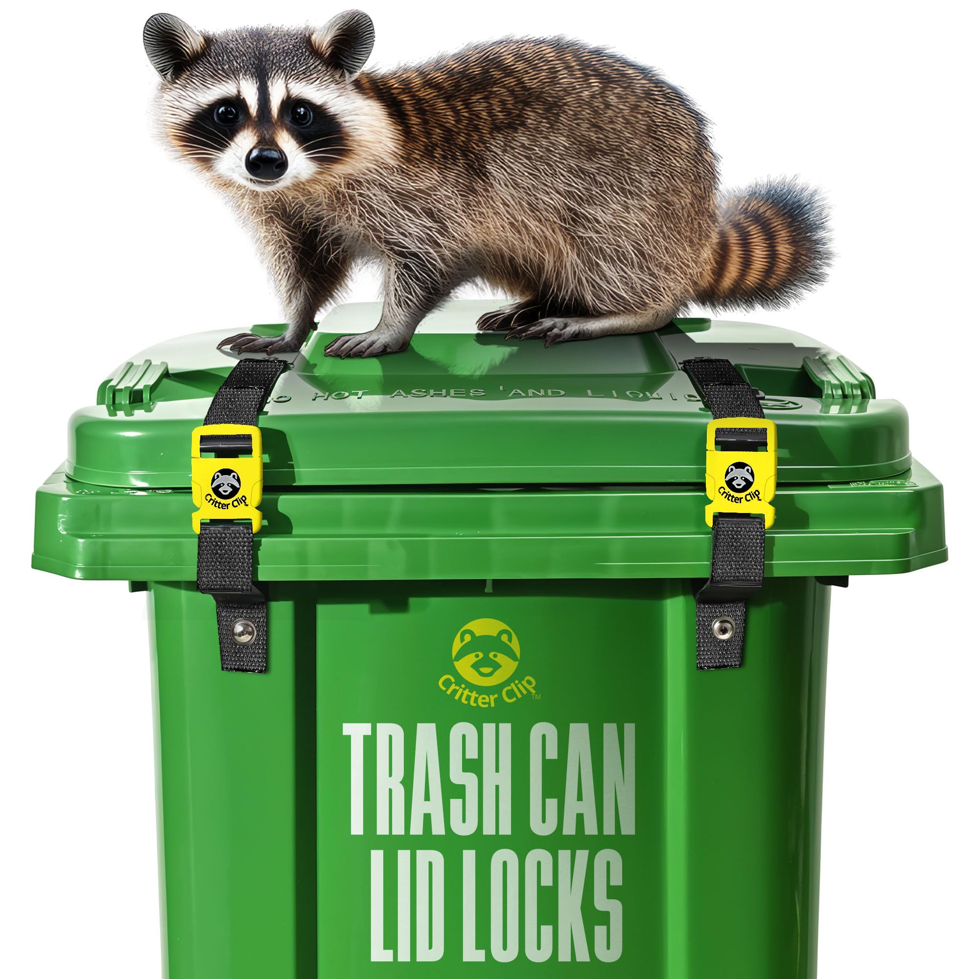 Trash Can Lid Lock-Garbage Can Lock, Trash Bin Lock for Animals, Garbage Lid Strap for Outside, Keep Raccoon Out of Trash, Bear Proof Trash can, Easy Installation Trash Can Straps-2Pcs