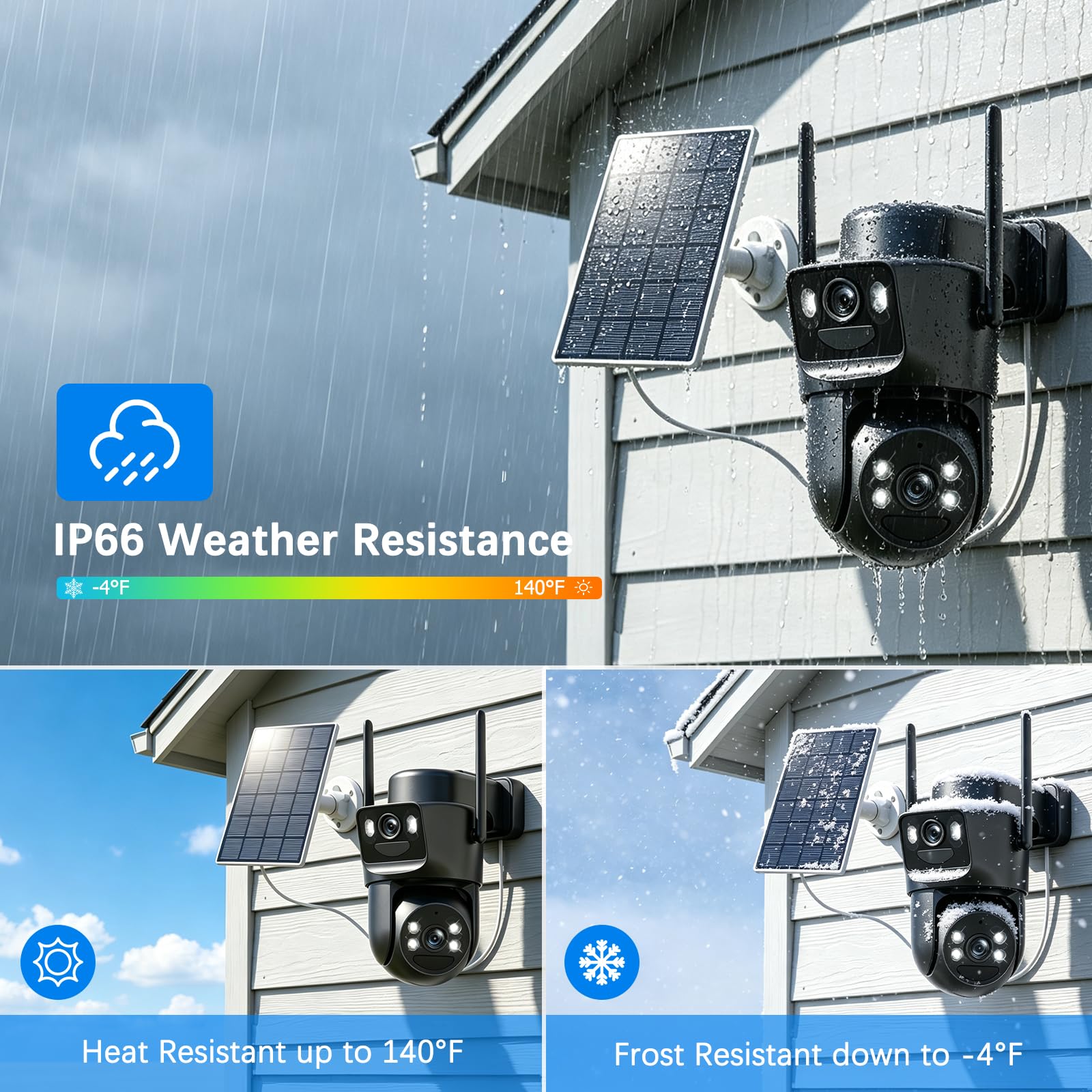 4K Camera Surveillance WiFi Exterieure sans Fil,Kit de 4 Caméras Extérieur Solaires avec Home Station,sans Abonnement,360° PTZ,Suivi Automatique,Vision Nocturne,2,4/5 GHz,IP66