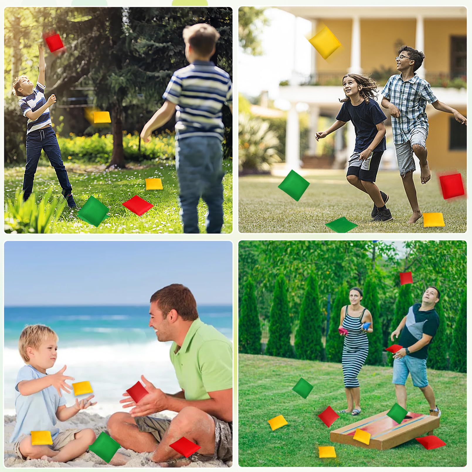 KreativeKraft Cornhole Säckchen – Bunte Wurfsäckchen Für Garten, Schule & Outdoor-Spiele, 10er Oder 20er Pack