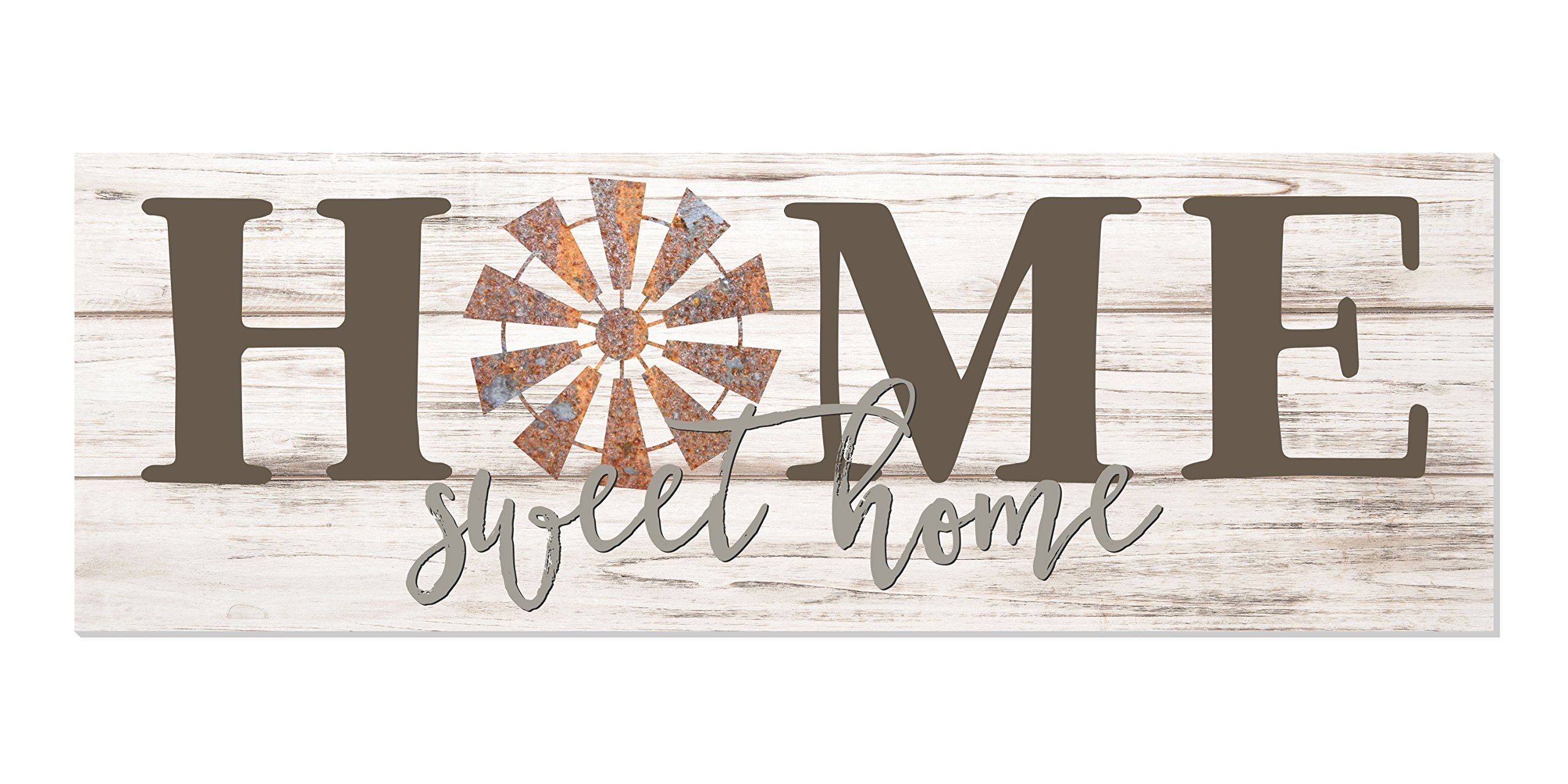MRC Wood ProductsHome sweet home windmill white rustic wall sign 6x18