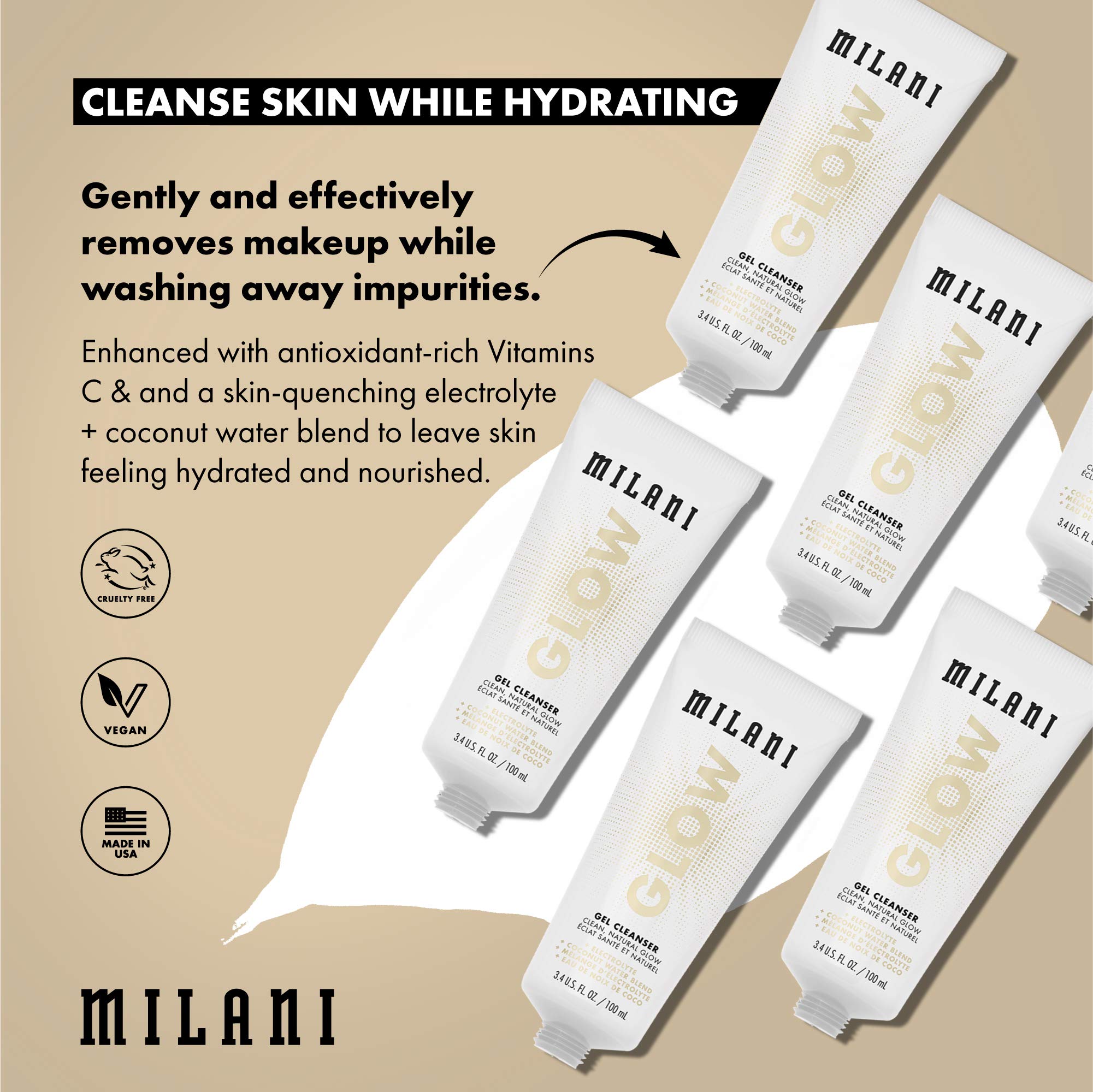 Limpiador facial iluminador, Glow Gel Cleanser, Milani