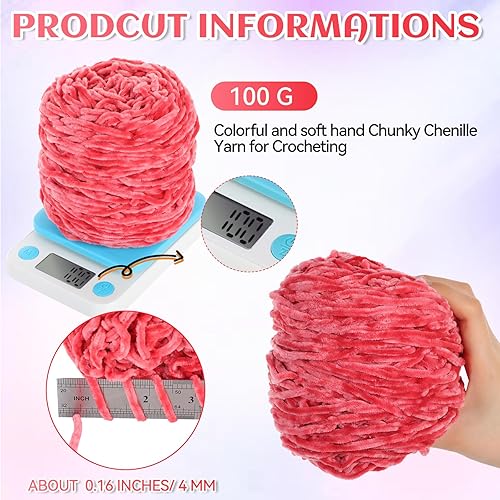 Miniatura 2 de Timgle Paquete de 36 hilos de felpilla suave de 7884 yardas, hilo de terciopelo para tejer a ganchillo, tejido artesanal, hilo de chenilla grueso,