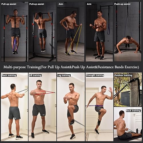 Miniatura 6 de Ally Peaks Bandas de asistencia para dominadas, banda de resistencia resistente para barra de dominadas, pesotamaño ajustable con pies de