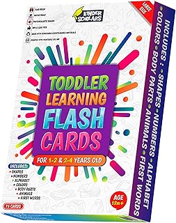 Thick Rip Proof & Waterproof Toddler Flash Cards for Ages 1,2,3,4 Years - Alphabet, Colors, Shapes, Numbers, Animals, Body Parts, Sight Words, ABC, Letters Learning | 150 Images by Kinder Scholars