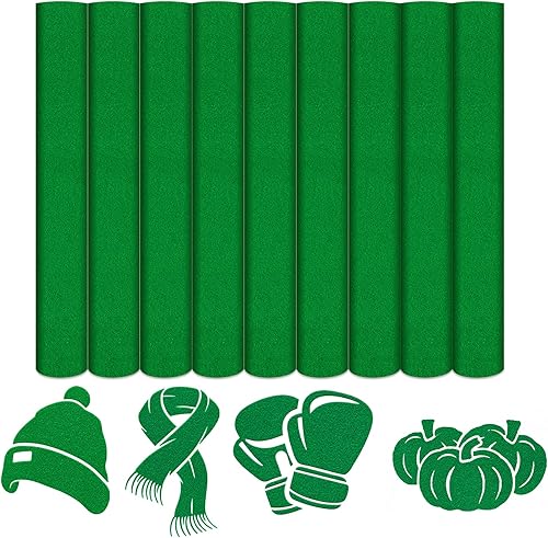 Miniatura 9 de Vinilo de transferencia de calor Flocado HTV  9 hojas de 12 x 10 pulgadas, vinilo negro HTV negro flocado para planchar en camisetas compatibles con