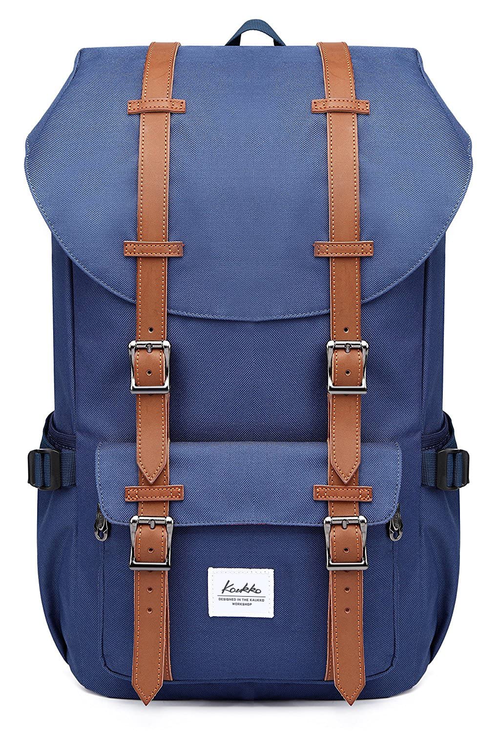 KAUKKO Mochila unisex para estudiantes de 17 pulgadas para portátil de 15 pulgadas, mochila informal, mochila para senderismo, 47 cm, 22,4 L, (caqui) (Naranja) - EP5AApricot — view 17