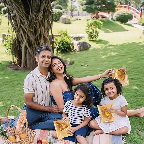 Miniatura 6 de Bolsas de sándwich autosellantes con sello, 7 x 9.2 pulgadas, 200 bolsas de papel para panadería con ventana, resistentes a la grasa para empaquetar