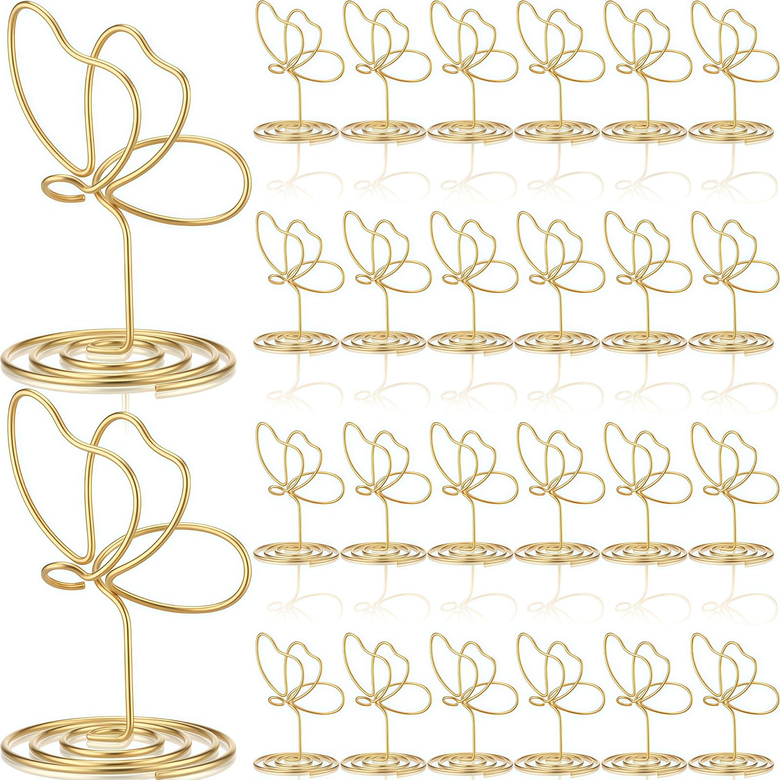 Sukizifa Table Number Holders, 24 Gold Butterfly Card Stands