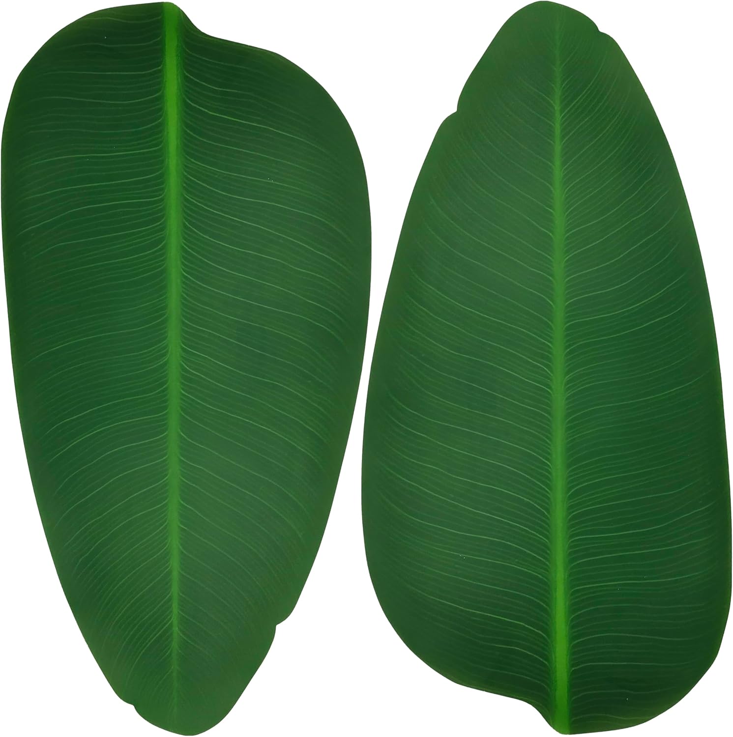 Large Rubber Banana Leaves, Leaf Placemats, 26 Pcs Artificial Heavyweight Banana Leaf Decoration for Hawaiian Party Jungle Adventure Theme Party Decor Table Runner Centerpieces Placemat 21.4'‘…