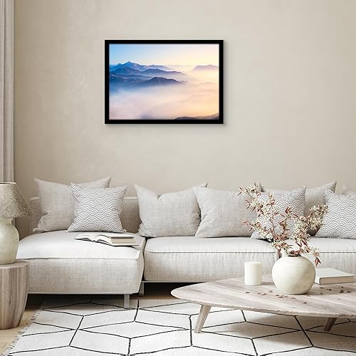 Vista 725 de Americanflat - Marco para póster de 71 x 74 cm con plexiglás pulido, portarretratos negro de madera industrializada, Epic Collection, marco ancho