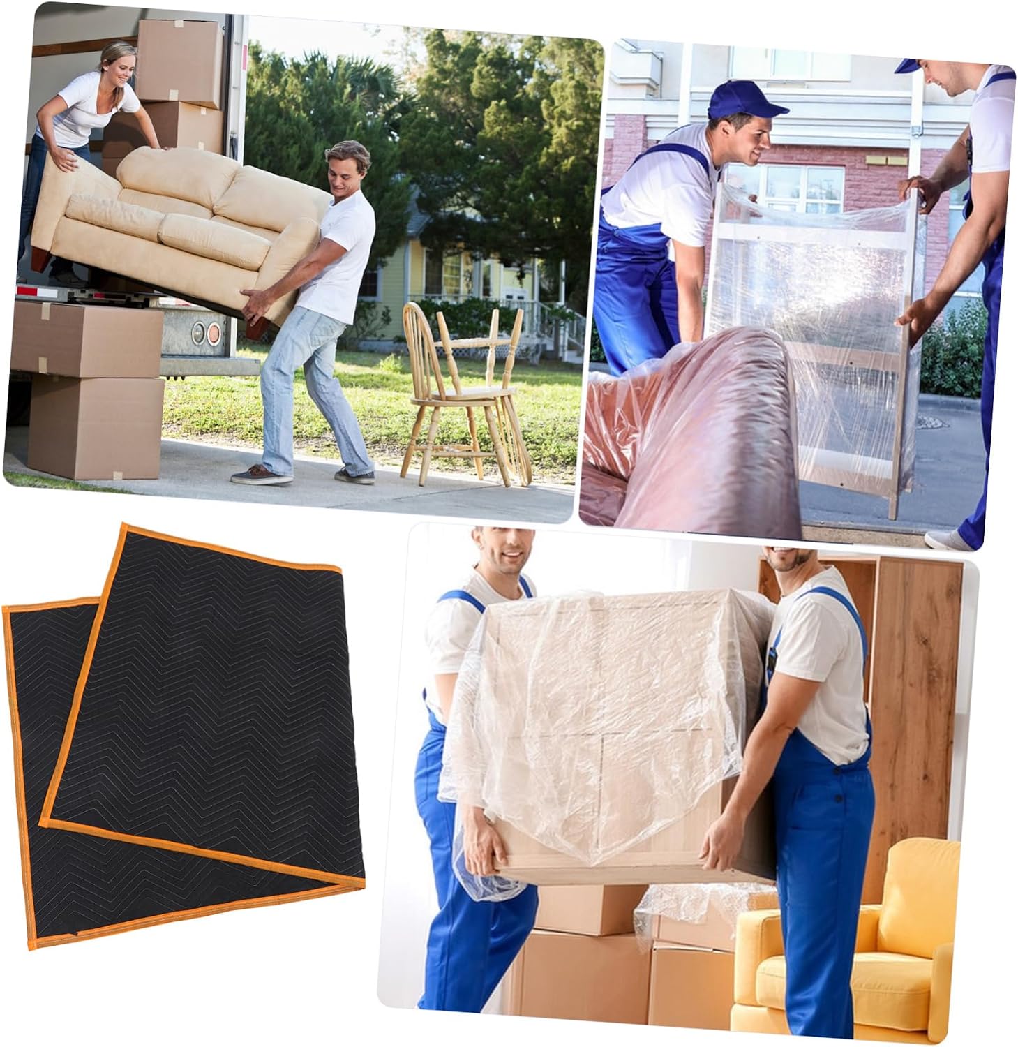 Hemobllo Moving Blankets Large Quilted Furniture Pads for Shipping Moving Supplies