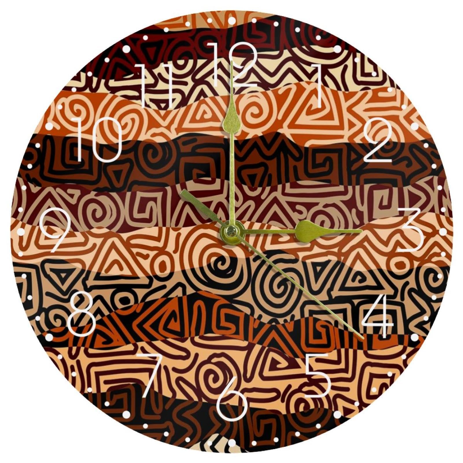 Horloge murale moderne marron en acrylique silencieuse pour salon