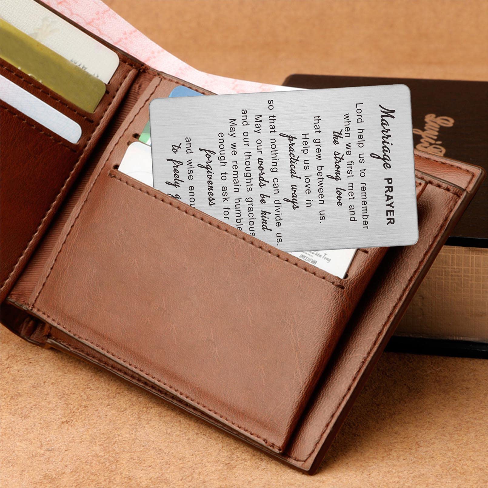 DEGASKEN Marriage Prayer Card: Memories & Love, Meaningful Love Card for Couple Wedding Anniversary Valentines, Heartfelt Wallet Card - Image 3