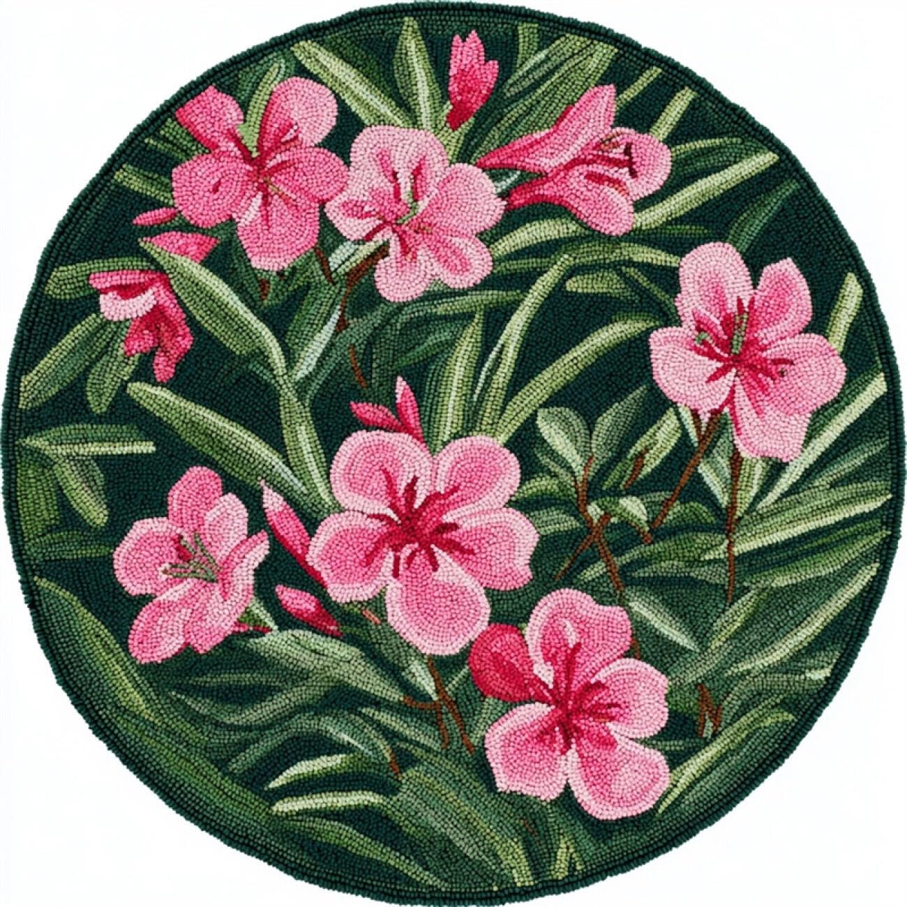Kitquiver Rug Making Kit for Adults Pink Flowers 50x50cm