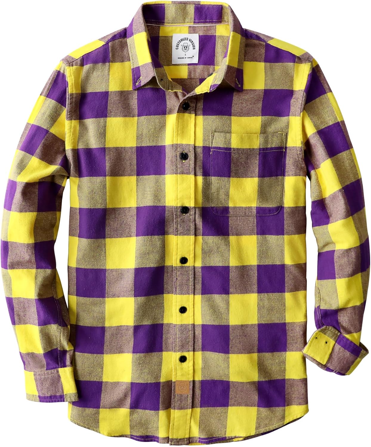 Dubinik® Flannel Shirt for Men 100% Cotton Mens Flannel Shirts Long Sleeve Plaid Soft Casual Button Down Shirt Men