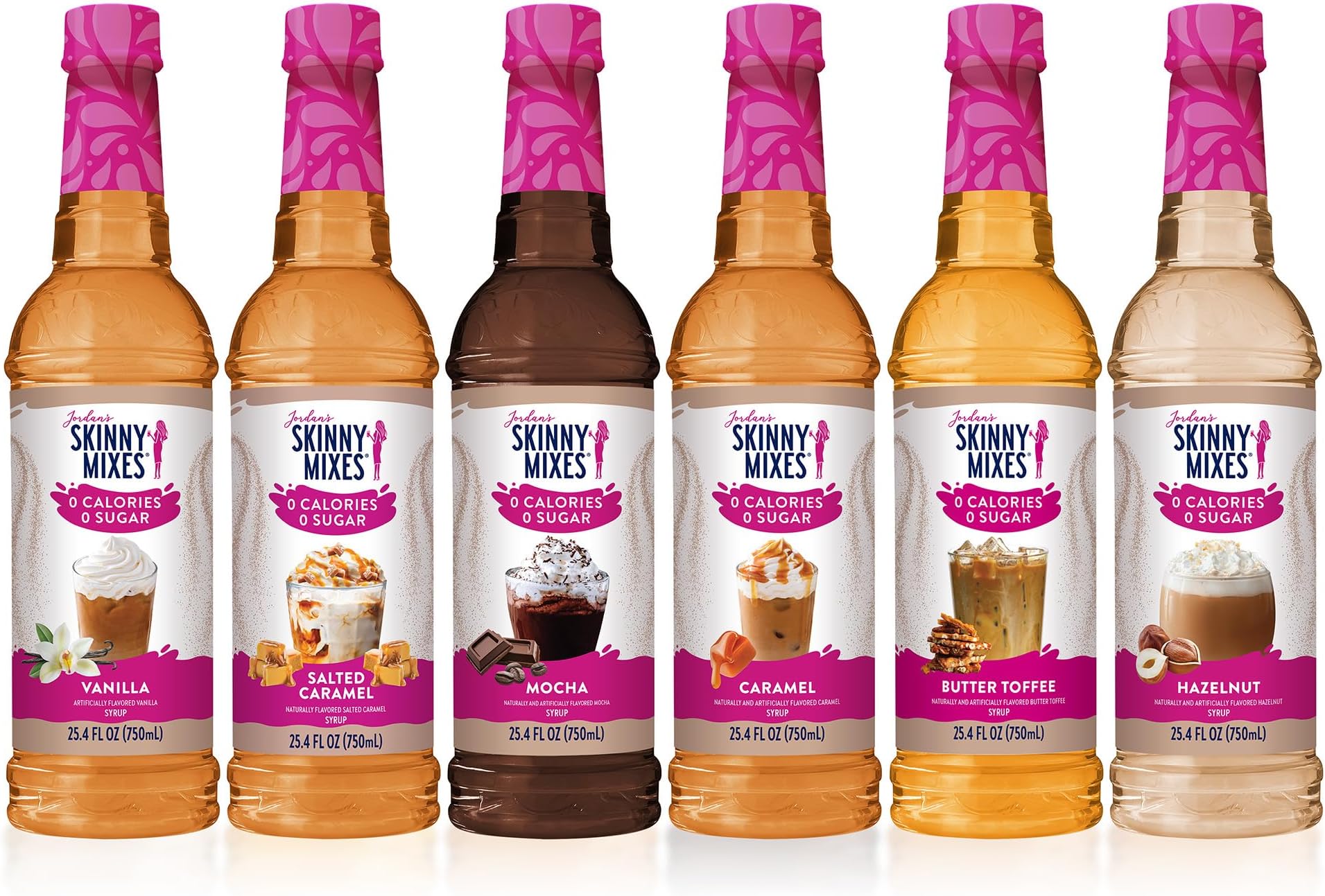 Jordan's Skinny Syrups, Classic Syrup Sampler, 25.4 Fl Oz (Pack of 6)