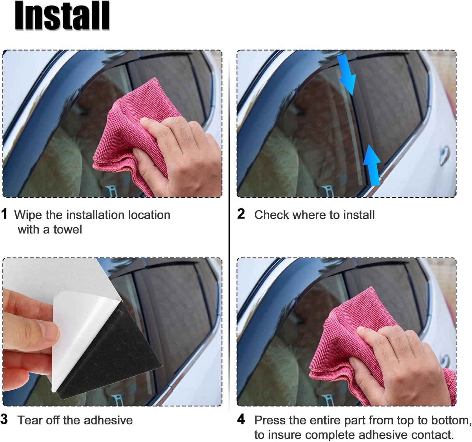 X AUTOHAUX 8 Pcs Door Cover Panel Trim Pillar Posts Exterior Door Window Anti Scratch Stickers for Honda Civic Sedan 9th Gen 2012-2015 Carbon Fiber Pattern Black