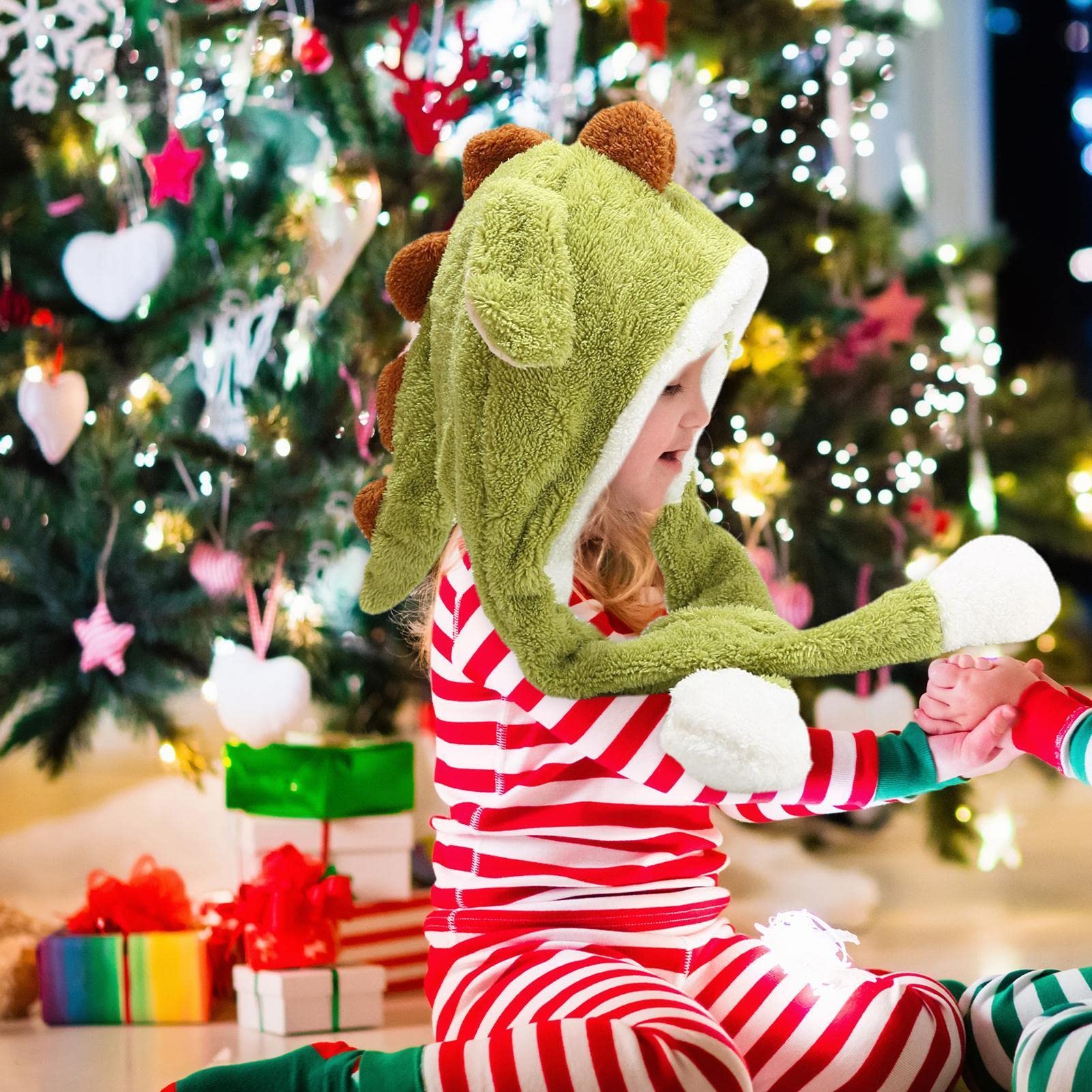 Springende dinosaurusoren,Dinosaurus Hoed Oor Bewegend | Springende hoed Grappige pluche dierenhoed voor dames, meisjes, Kerstmis Cosplay feesthoed verkleden, Kerstmis, Halloween