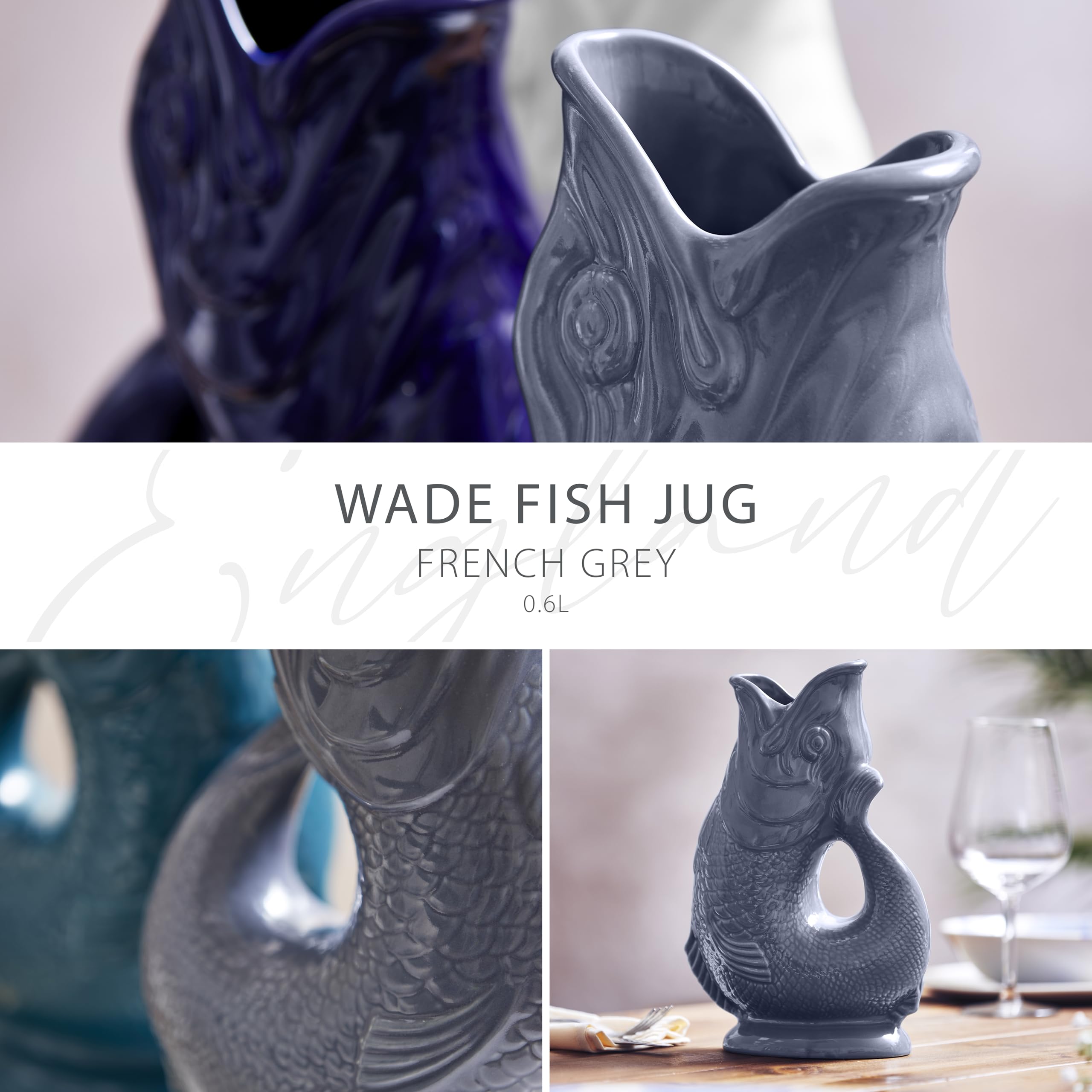 Wade Fish Jug, Handcrafted in Stoke-on-Trent England, Award-Winning Iconic UK Heritage Brand, English Earthenware, 0.6L - Image 2