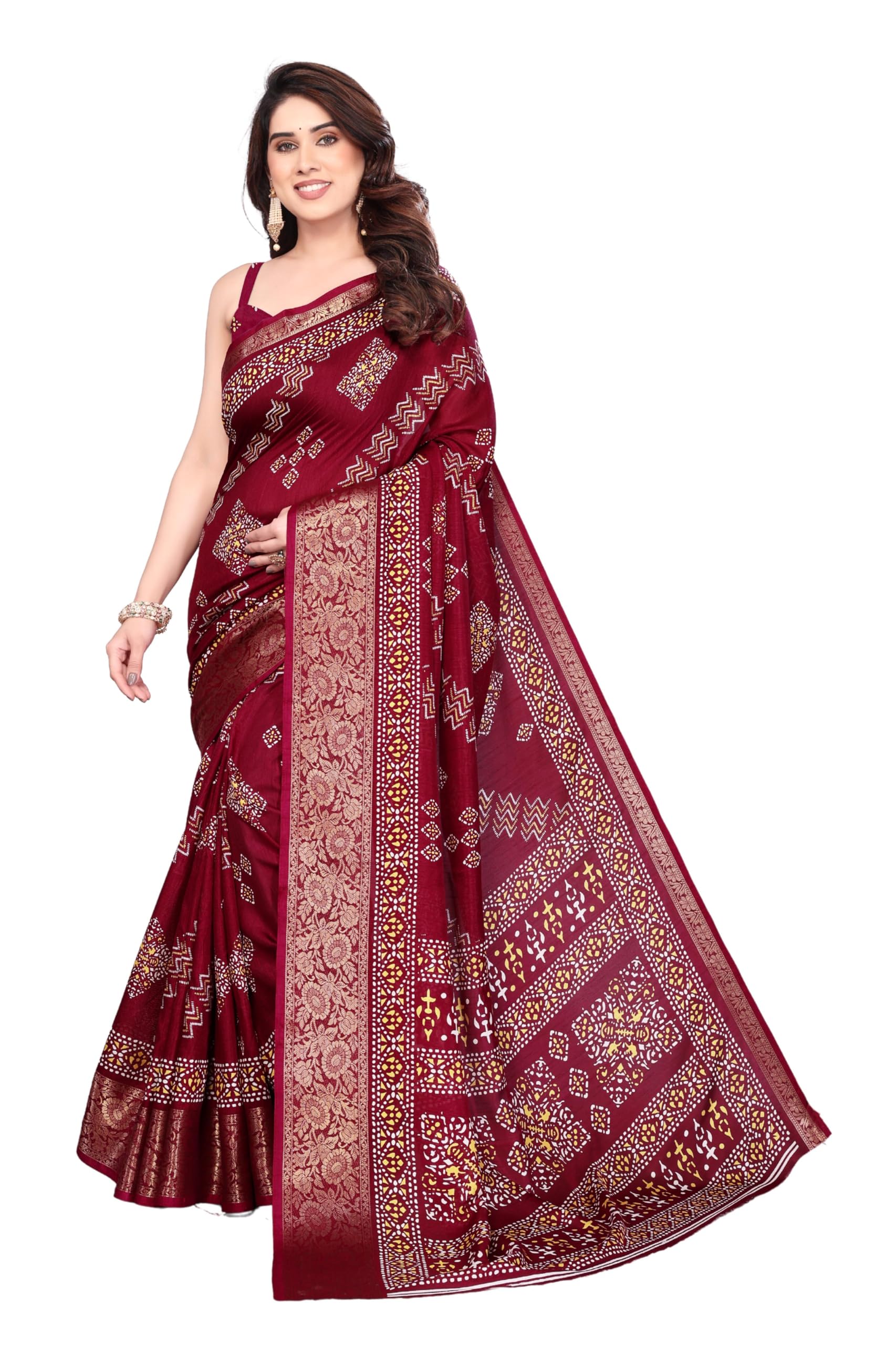 superlaxmi Pure Dola Silk Printed Saree With Jacquard Border-picture-15