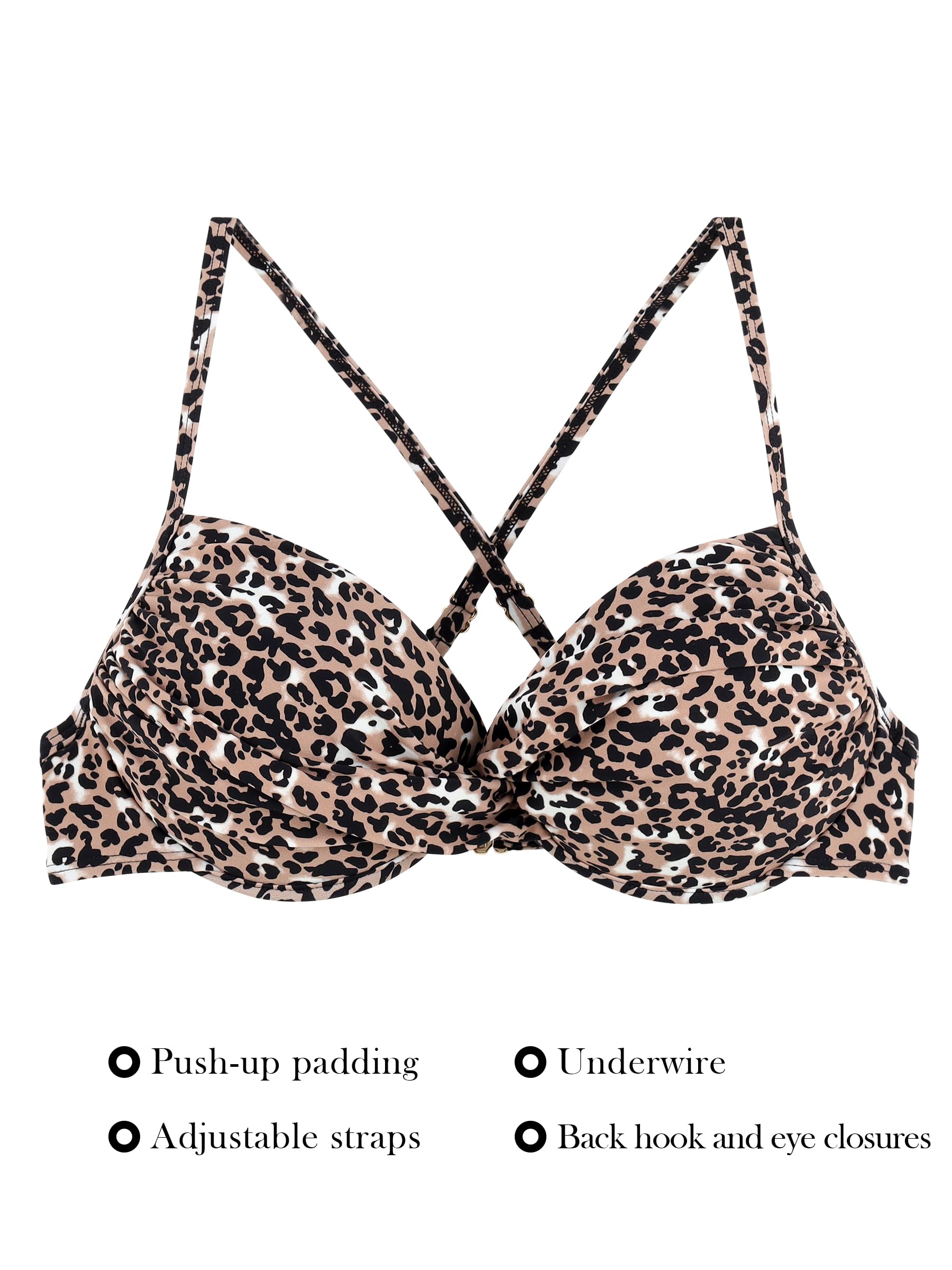 RELLECIGA Top bikini da donna push-up incrociato con ferretto top per donna