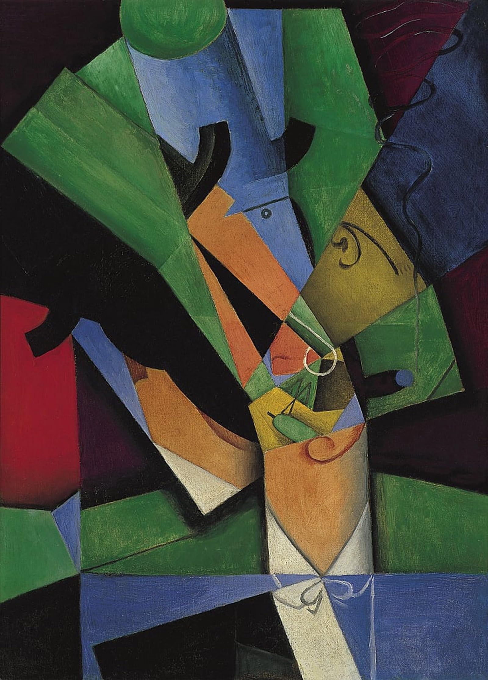 ARTXLXXBN Famous Painting Canvas Artwork Graffiti Print the Smoker Frank Haviland by Juan Gris Portrait Canvas Image for Home Decor 60x90cm