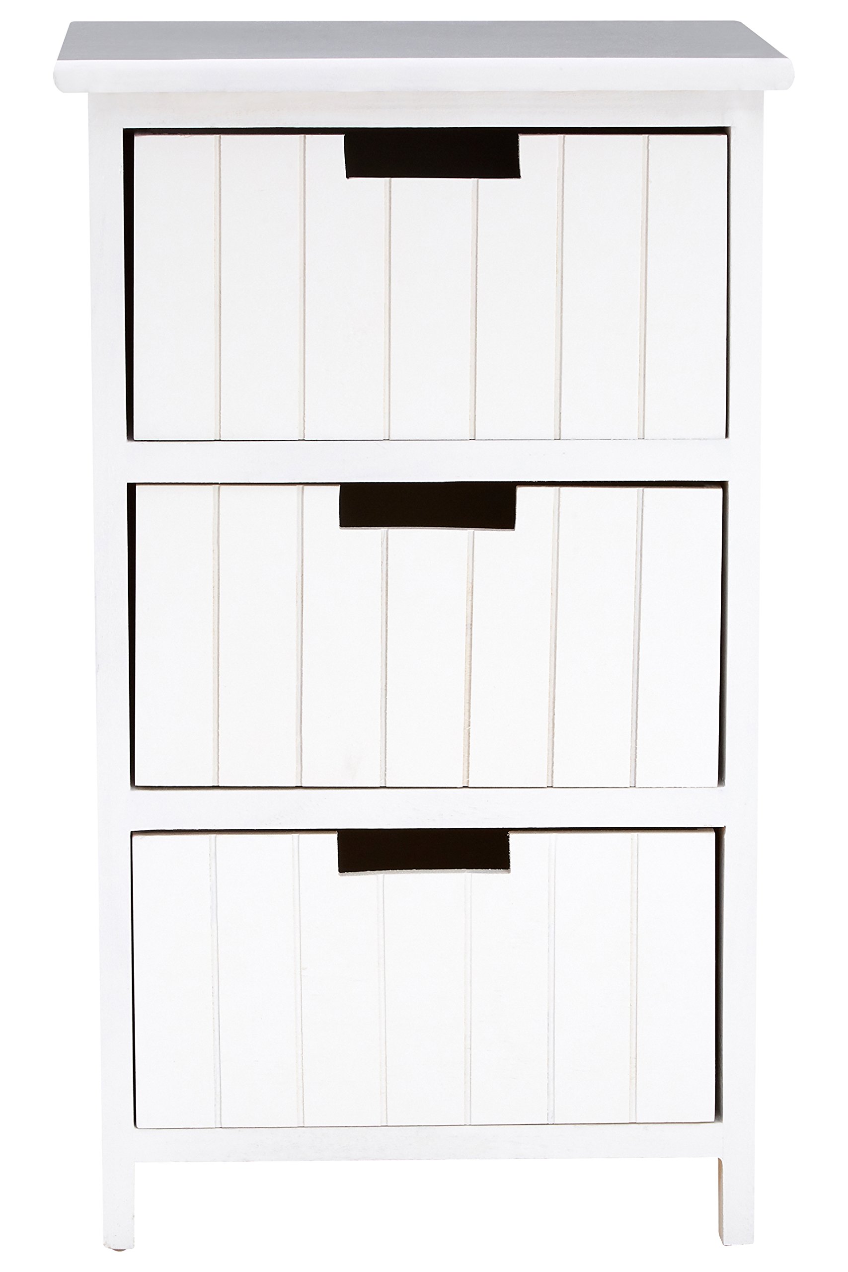 Premier White Housewares New England 3-Drawer Chest, Wood,