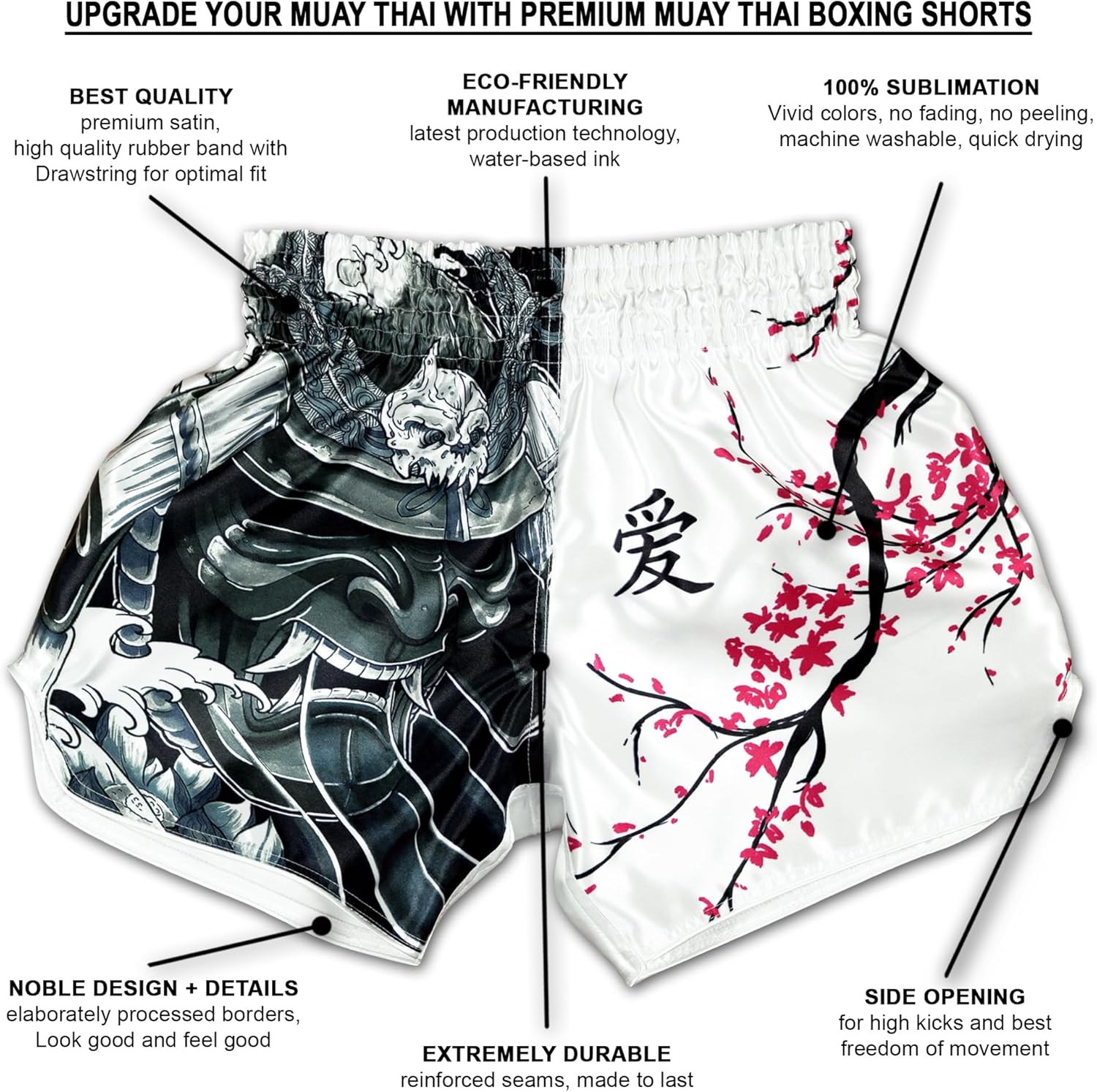 Muay Thai Shorts for Men and Women Kickboxing Thaiboxing Boxing Trunks MMA Authentic Fight Gear