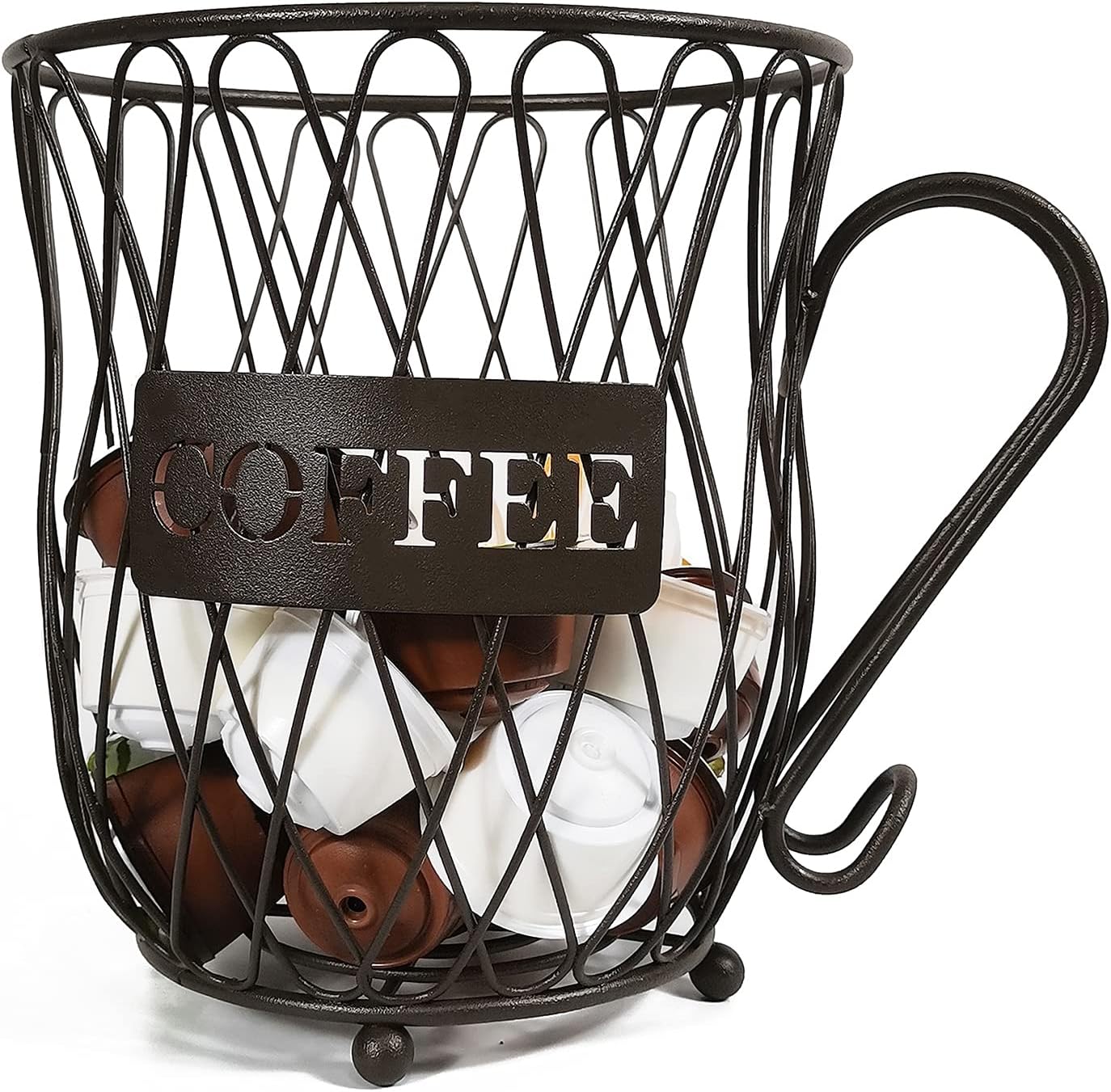 Homentum Black K Cup Holder,Large Capacity Coffee Pod Holder,Coffee Bar Accessories Station Organizer Basket for Counter,Table,Kitchen,Office: Kitchen & Dining