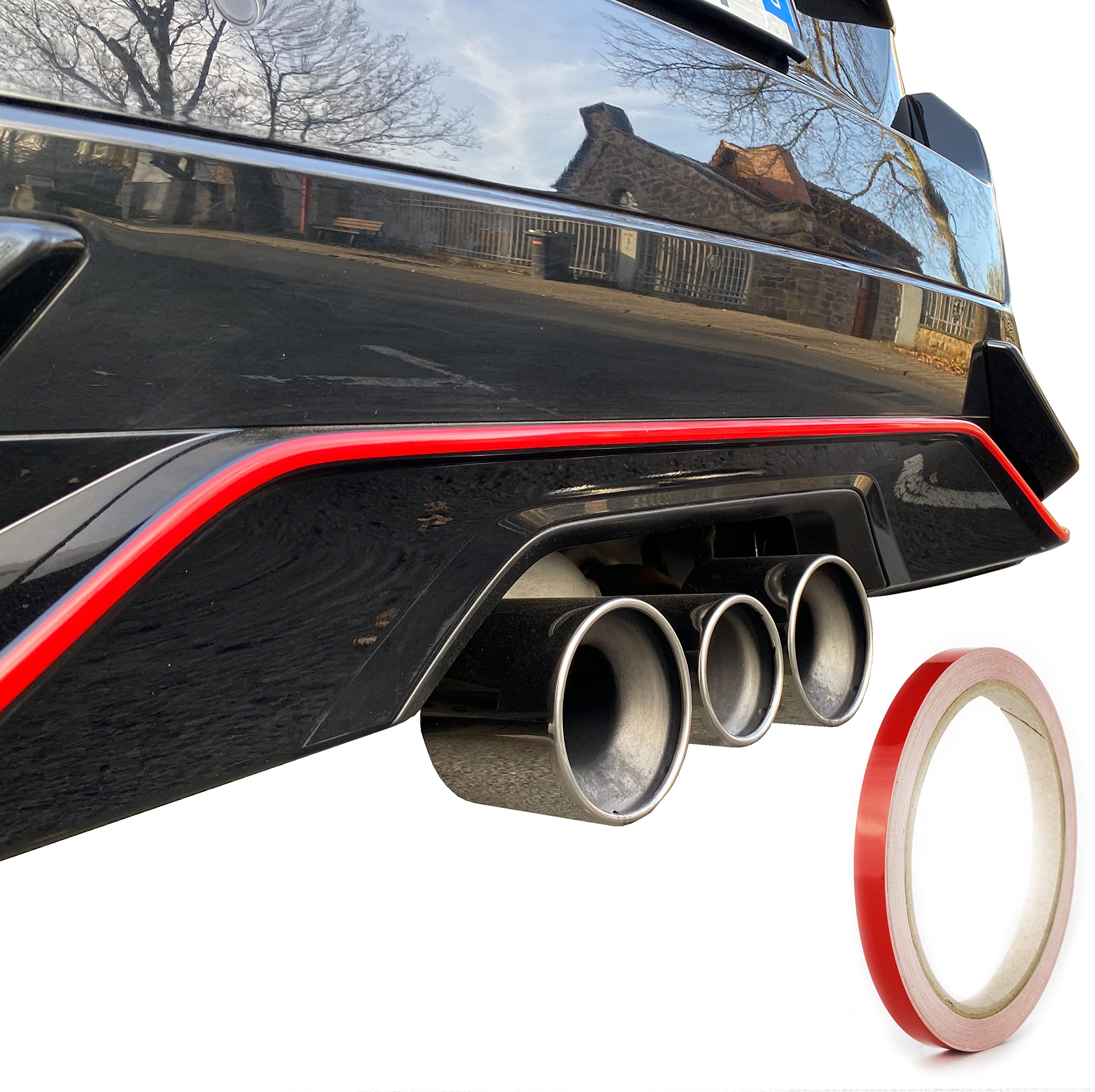Auto Zierstreifen Rot Glänzend 8 Mm X 10 M – Selbstklebende Pinstripe-Folie Für Karosserie, Wohnwagen, Boot & Mehr