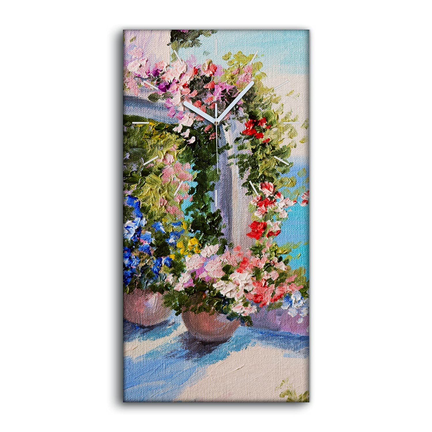 Horloge sur Toile 30x60cm Nature avec Mécanisme Silencieux Sans Tic-Tac
