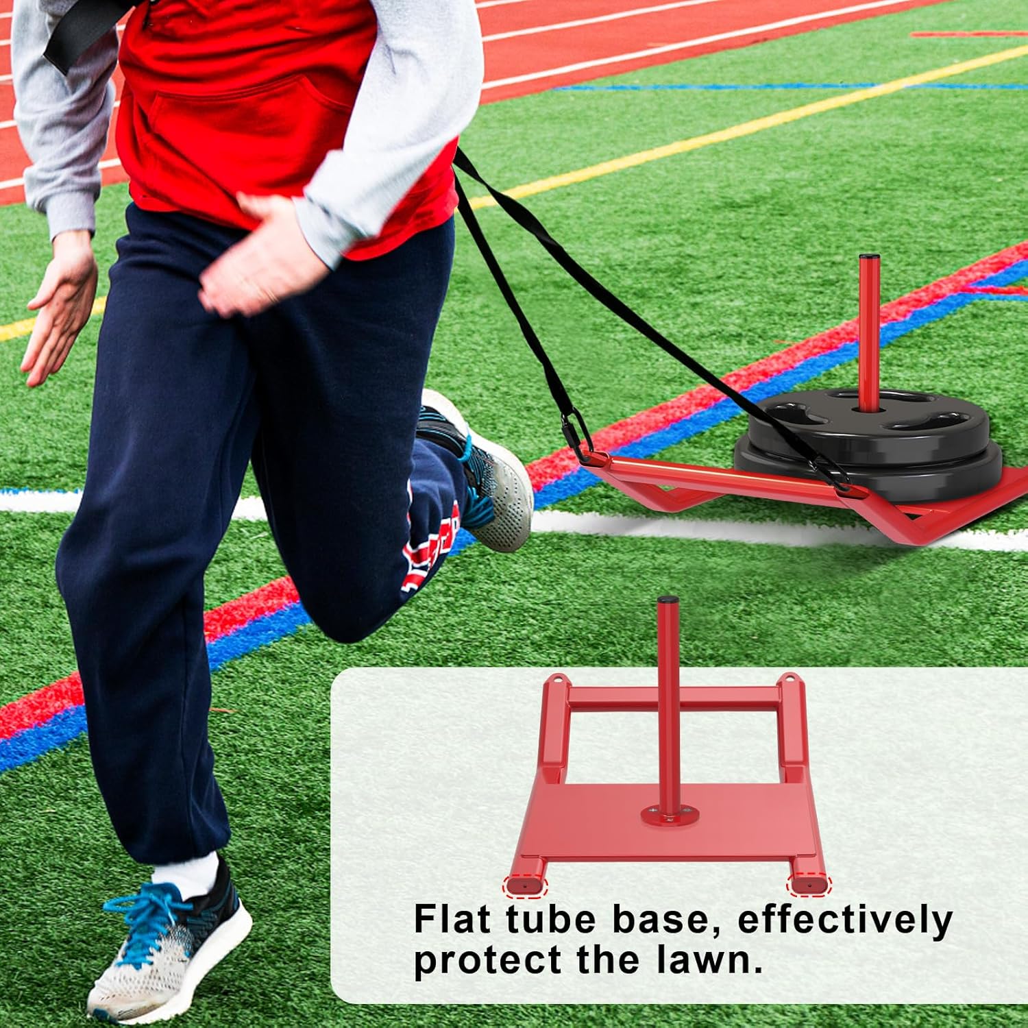 Kipika Weight Sled, Workout Sled, Fitness Strength Training Sled, Speed Training Sled for Athletic Exercise, Speed Improvement, Easily Through Obstacles, Suitable for 1" & 2" Weight Plate