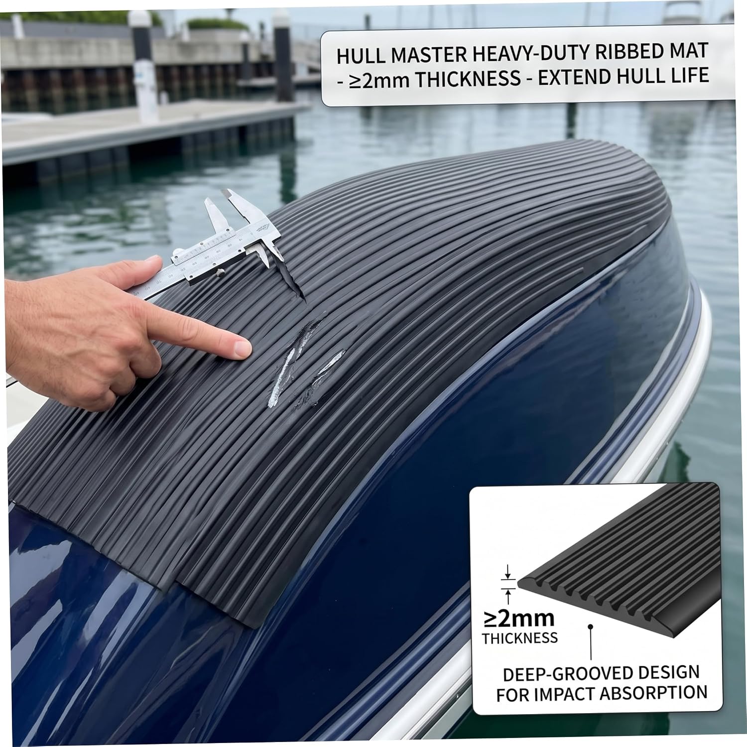 Dock Guards, Keel Guard, 5m Heavy-Duty Boat Keel Guard for Fiberglass Boats & Kayaks, Anti-Scratch Anti-Slip PVC Protective Strip, Black