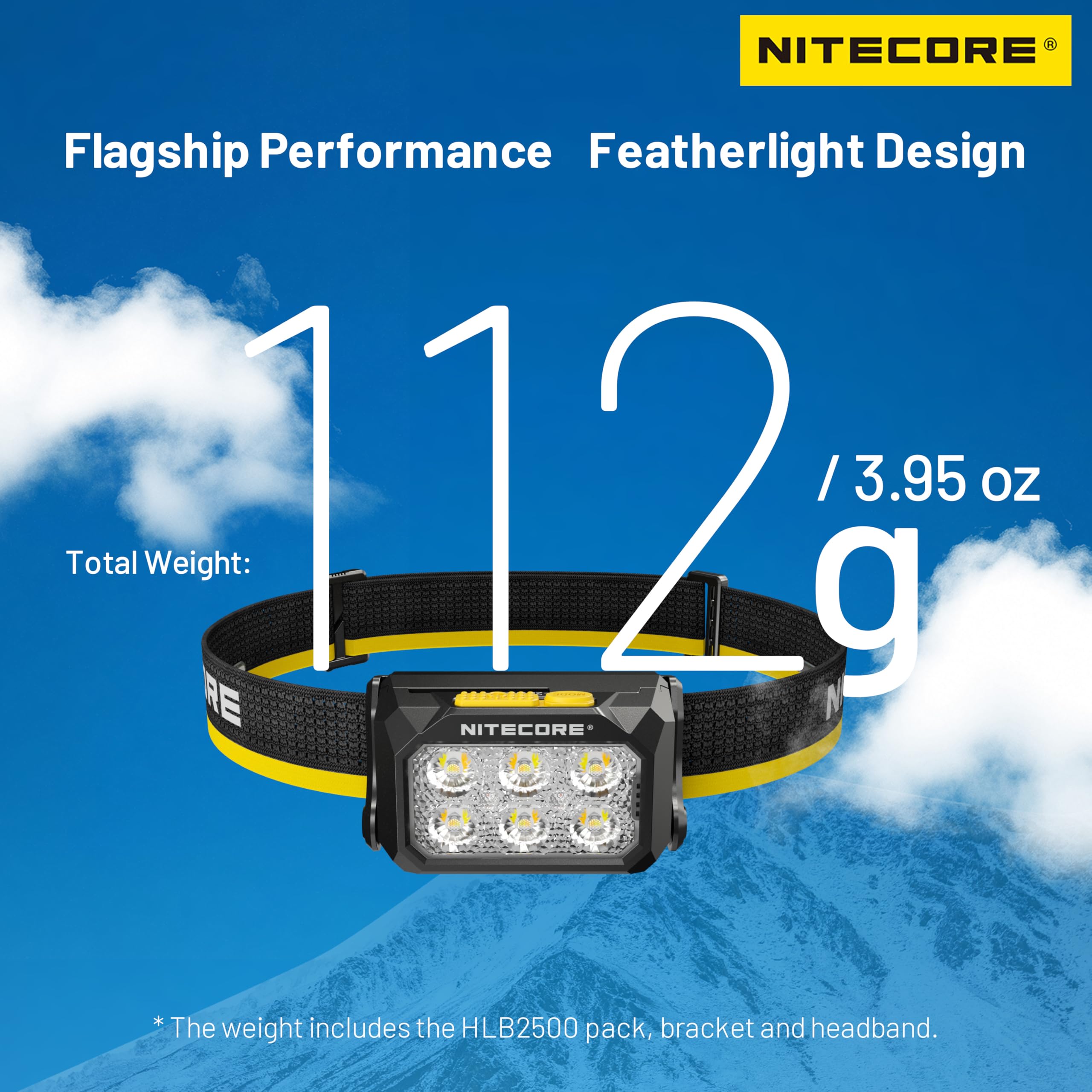Nitecore HA29 UHE – Lampe frontale d'extérieur tout temps 1200 Lumens avec technologie MCT incluant HLB2500