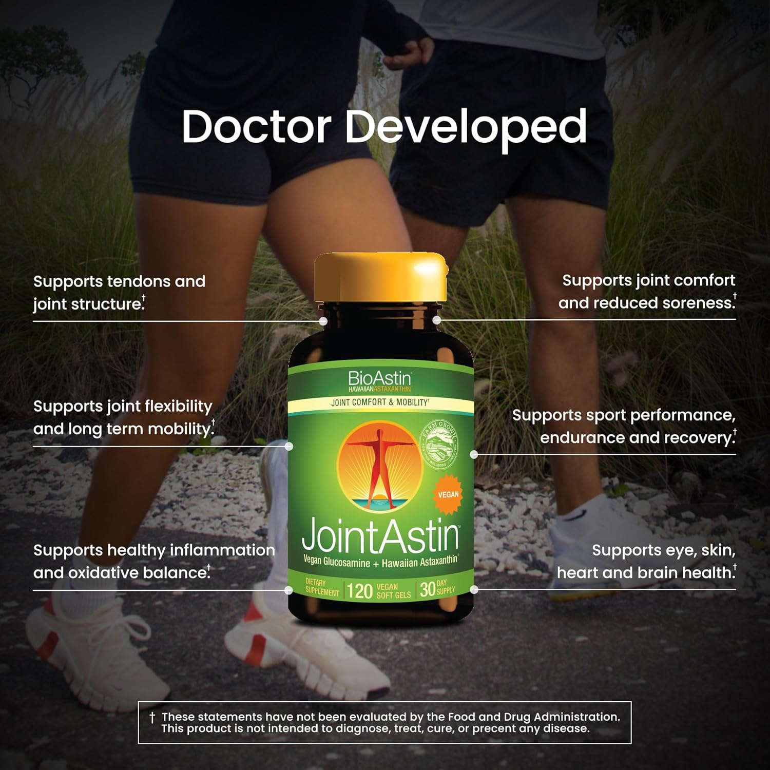 Nutrex Hawaii JointAstin - 12 mg, 120 Softgels - Joint Support Supplement with Glucosamine & BioAstin Hawaiian Astaxanthin - Farm-Direct Antioxidant Supplement Joint, Eye, Skin & Immune System Health*