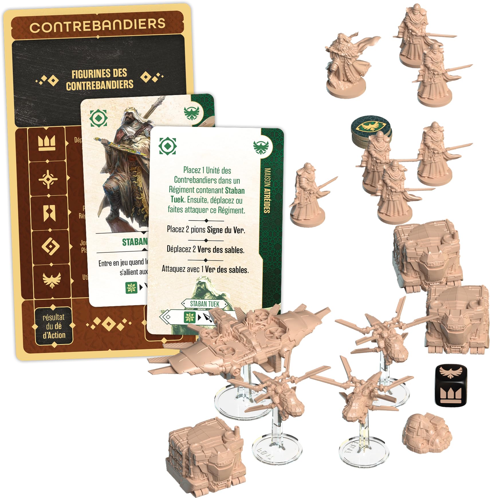 Asmodee - Düne: Schmuggler – Cmon – Gesellschaftsspiele – Erweiterung Strategiespiel Expert – neutrale Fraktion zum Kontrollieren – Figuren – 14+ – 2 bis 4 Spieler – 120 Minuten – französische Version