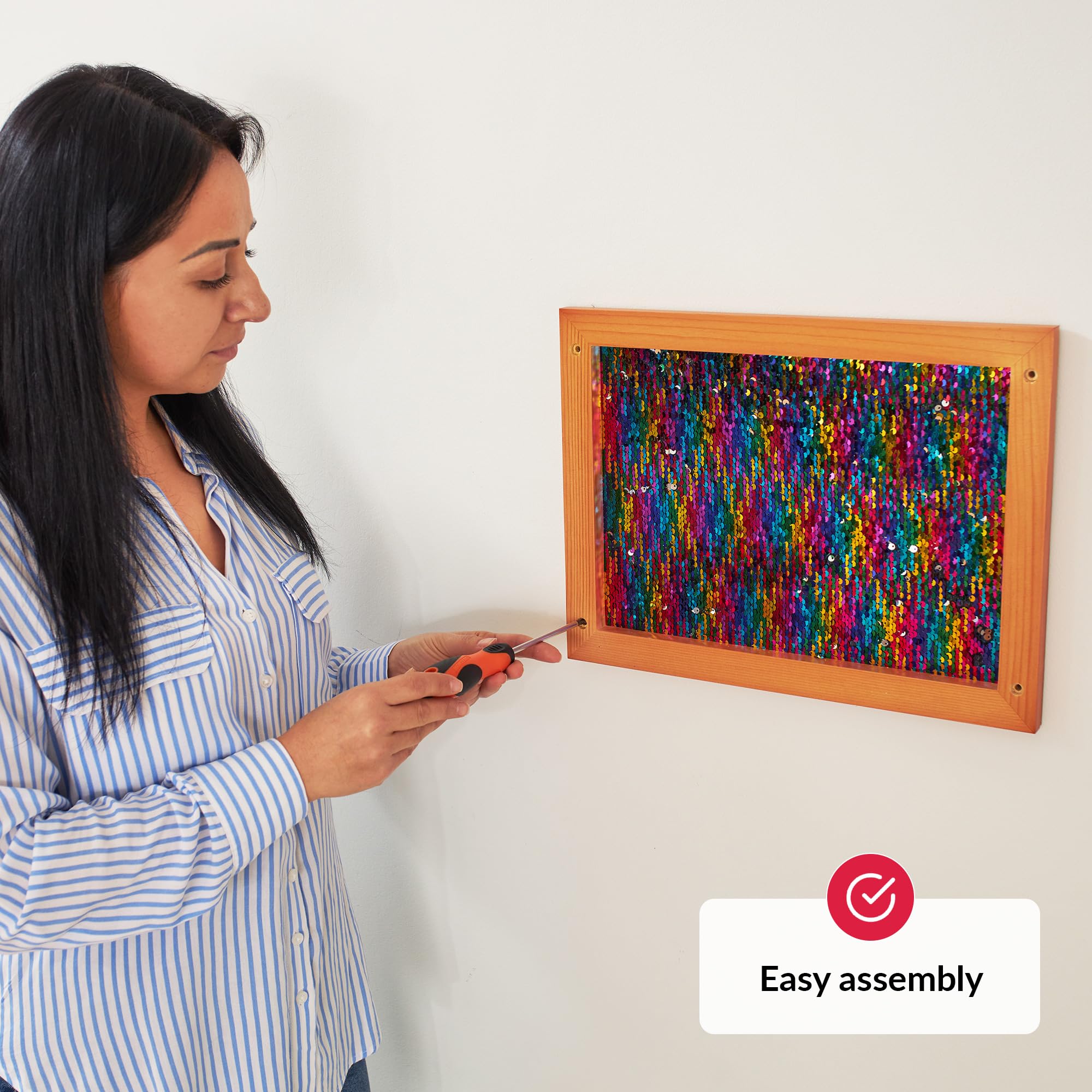 ODOXIA Paillettenwand 1er-Pack | Wendbare Pailletten-Tafel für Kinder | Sensorische Pailletten-Stoffwand | Flip-Sequin-Board | Wand- und Raum-Sensorik-Board