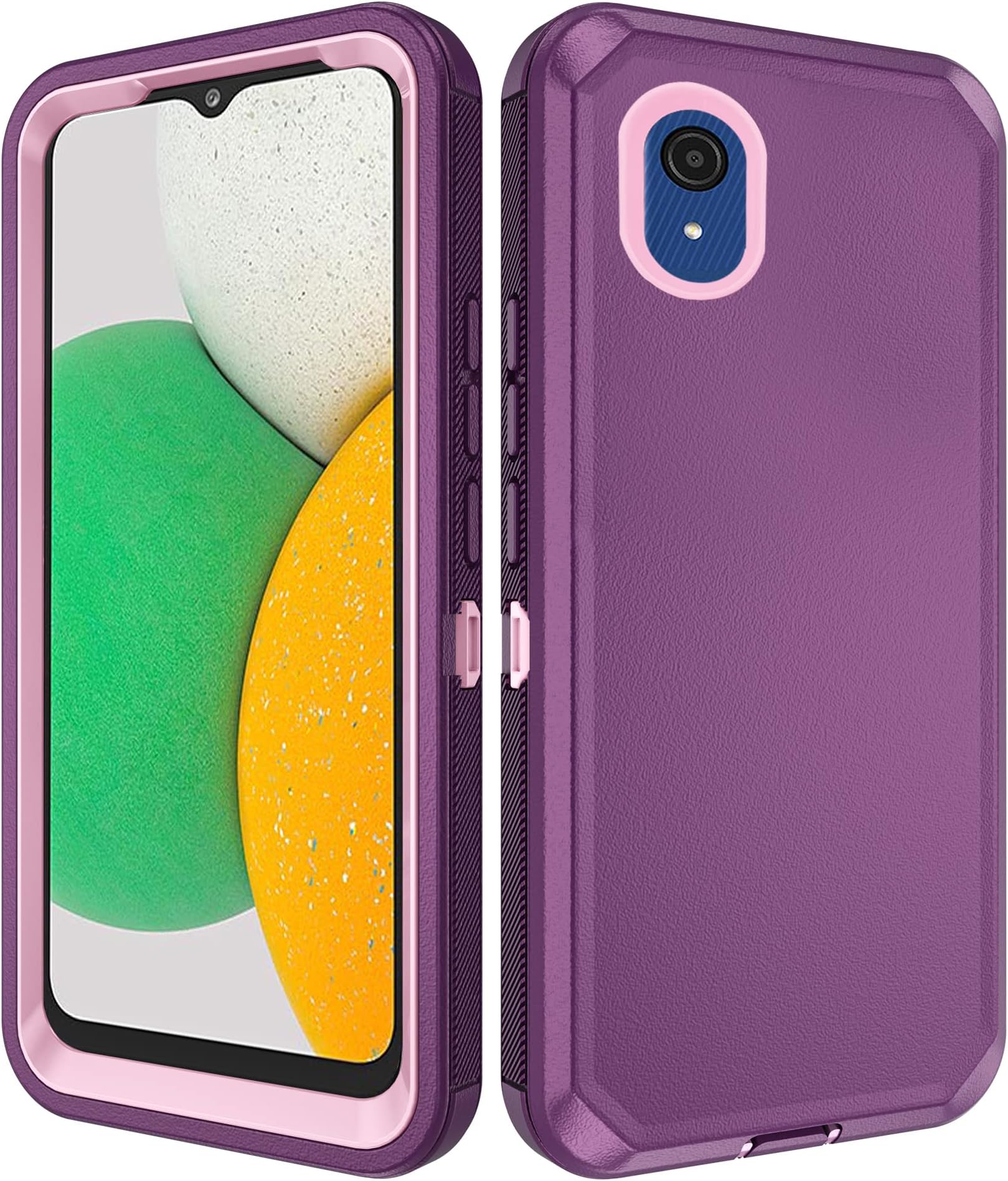 Asuwish Phone Case for Samsung Galaxy A03 Core Cell Cover Hybrid Rugged Shockproof Protective Drop Proof Full Body Heavy Duty Mobile Accessories Gaxaly Ao3 Core SM-A032/DS A032 A032M Women Purple