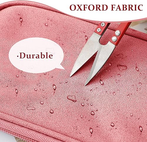 Miniatura 4 de COSHAYSOO Bolsa organizadora de accesorios electrónicos, bolsa de transporte con tecnología de parche de letras de chenilla preparada, estuche de